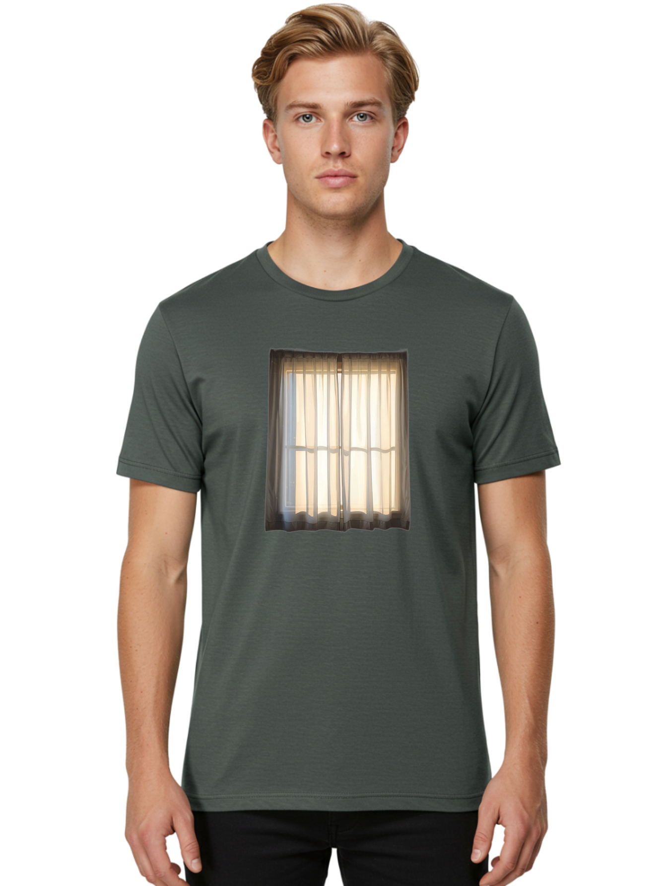 Window-With-Curtains-1 Men'S Graphic Tee, 100% Cotton, Comfortable Casual Summer Wear, Machine Washable, Vintage Camera, Old Camera, Antique Camera, Black Camera, Classic Photography, Photography Equipment, Nostalgic Device, Film Camera, Baf666