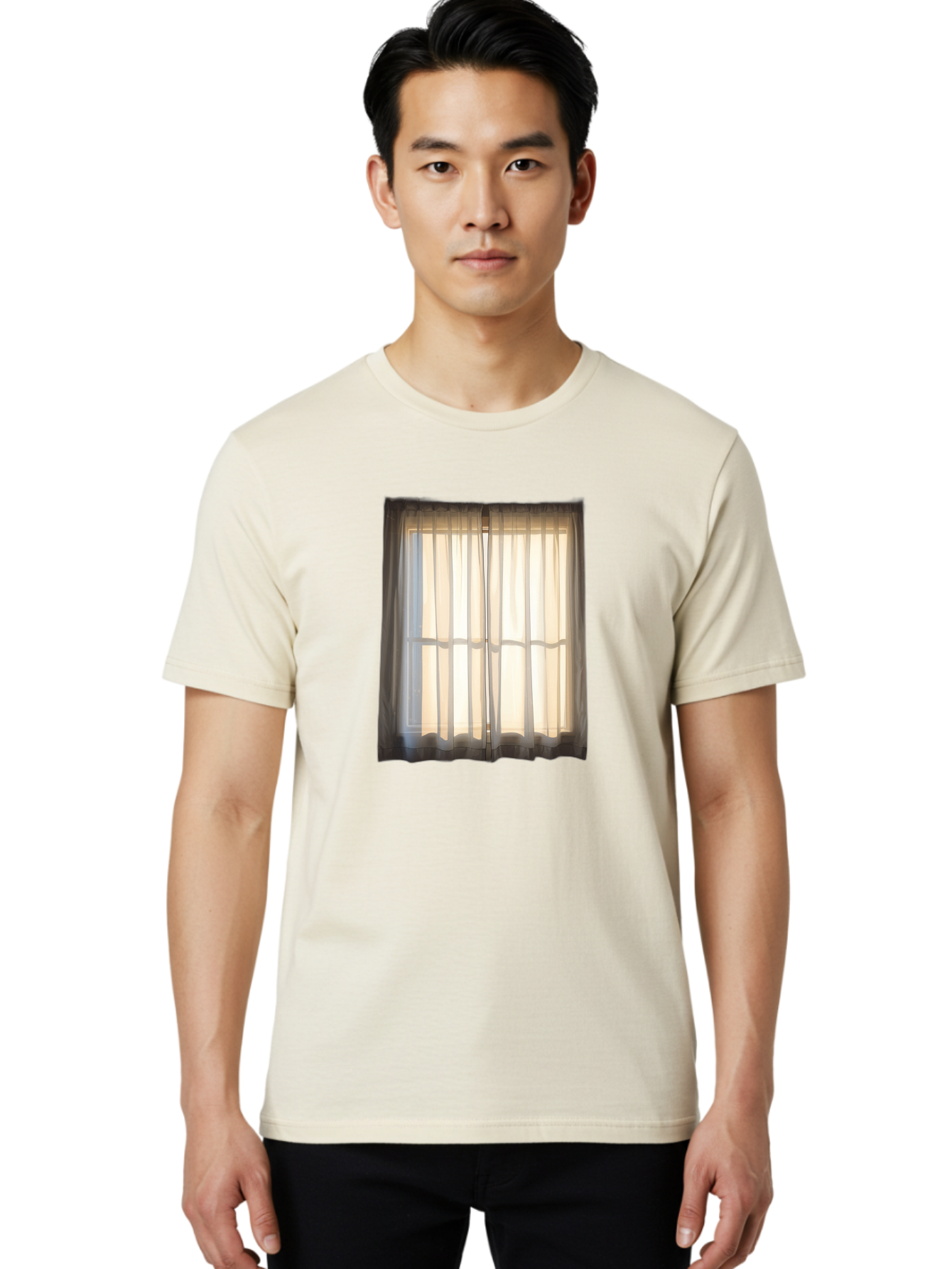 Window-With-Curtains-1 Men'S Graphic Tee, 100% Cotton, Comfortable Casual Summer Wear, Machine Washable, Vintage Camera, Old Camera, Antique Camera, Black Camera, Classic Photography, Photography Equipment, Nostalgic Device, Film Camera, Baf666