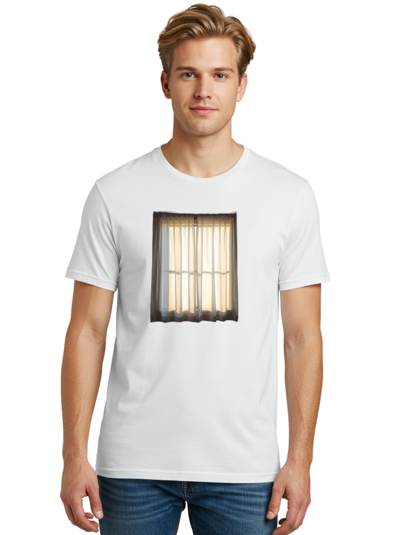 Window-With-Curtains-1 Men'S Graphic Tee, 100% Cotton, Comfortable Casual Summer Wear, Machine Washable, Vintage Camera, Old Camera, Antique Camera, Black Camera, Classic Photography, Photography Equipment, Nostalgic Device, Film Camera, Baf666