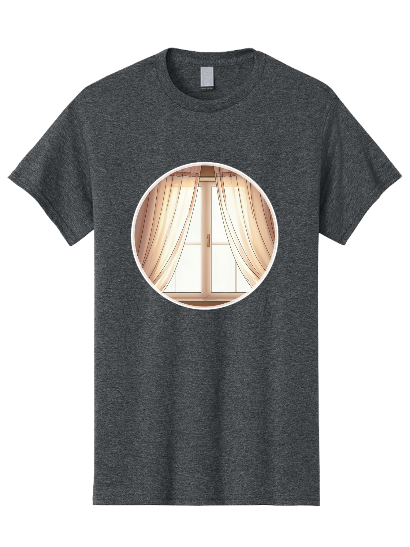 Window-With-Curtains Men'S Graphic Tee, 100% Cotton, Comfortable Casual Summer Wear, Machine Washable, Vintage Camera, Old Camera, Antique Camera, Black Camera, Classic Photography, Photography Equipment, Nostalgic Device, Film Camera, Baf667
