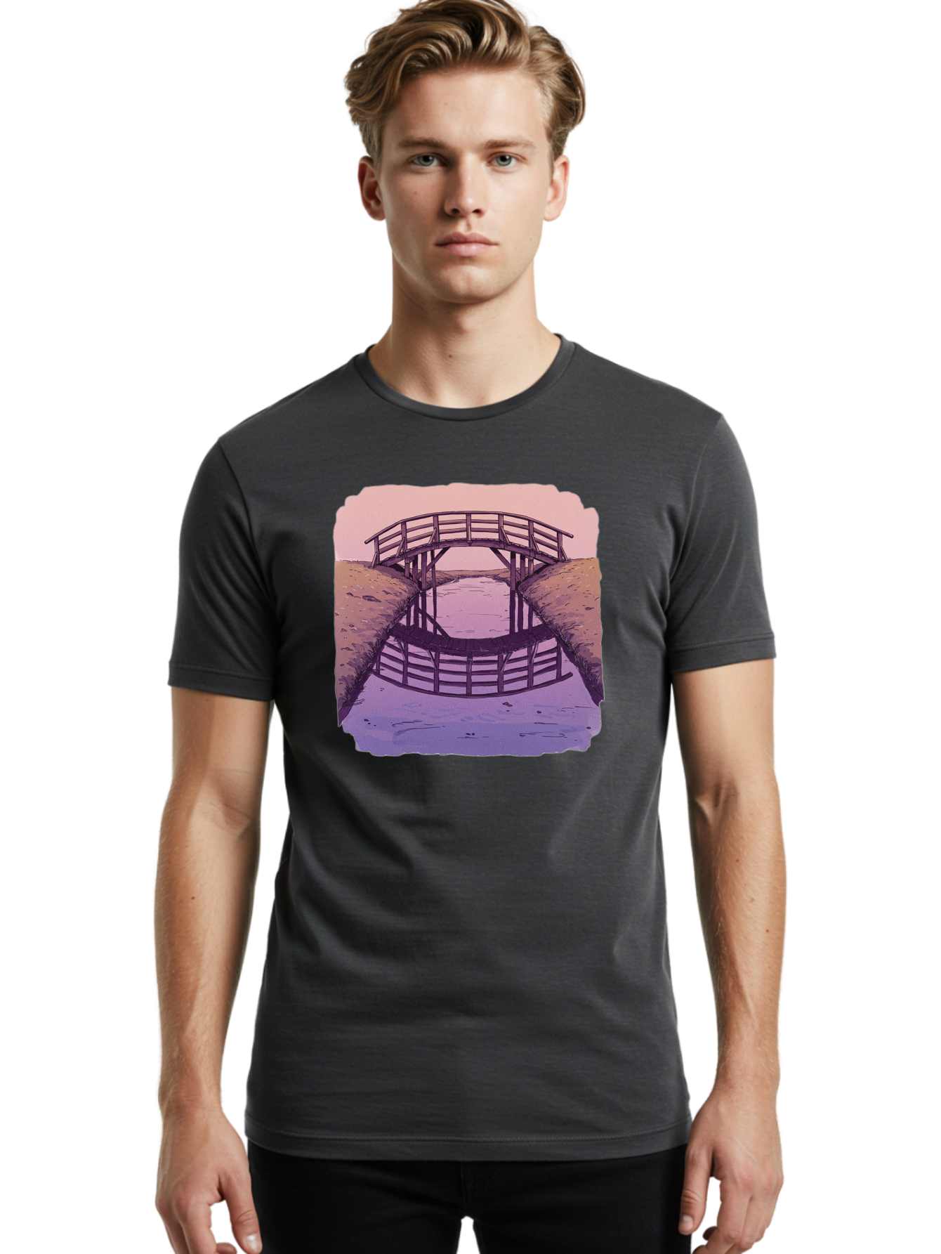 Wooden-Bridge Men'S Graphic Tee, 100% Cotton, Comfortable Casual Summer Wear, Machine Washable, Vintage Camera, Old Camera, Antique Camera, Black Camera, Classic Photography, Photography Equipment, Nostalgic Device, Film Camera, Camera Art Baf672