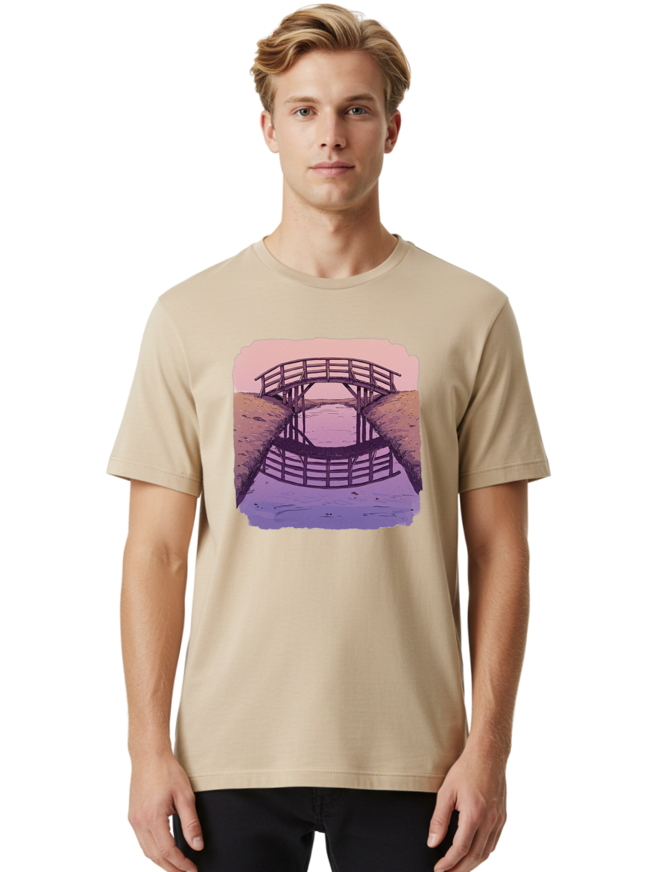 Wooden-Bridge Men'S Graphic Tee, 100% Cotton, Comfortable Casual Summer Wear, Machine Washable, Vintage Camera, Old Camera, Antique Camera, Black Camera, Classic Photography, Photography Equipment, Nostalgic Device, Film Camera, Camera Art Baf672