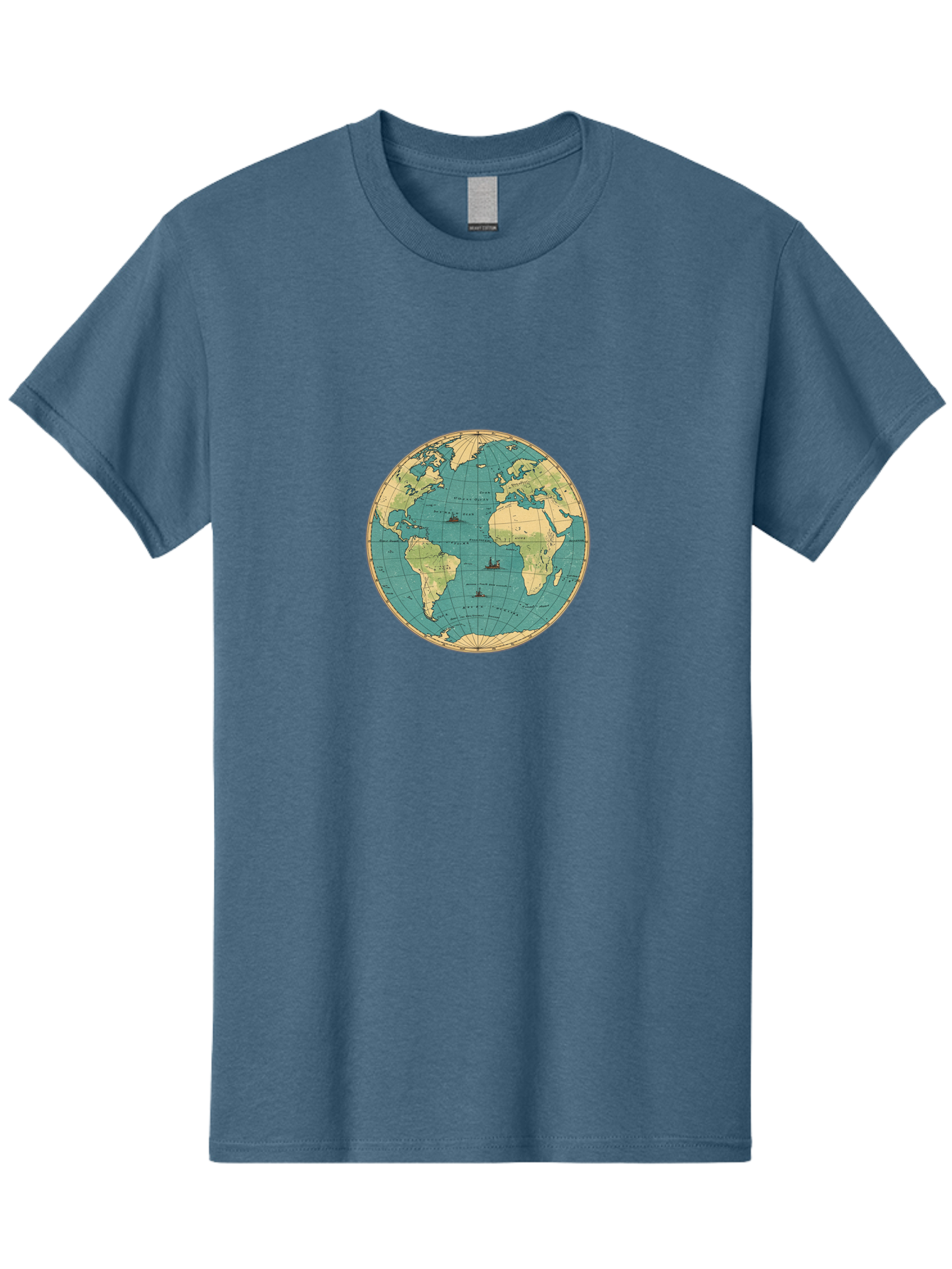 World-Map-Globe Men'S Graphic Tee, 100% Cotton, Comfortable Casual Summer Wear, Machine Washable, Vintage Camera, Old Camera, Antique Camera, Black Camera, Classic Photography, Photography Equipment, Nostalgic Device, Film Camera, Camera Art Baf675