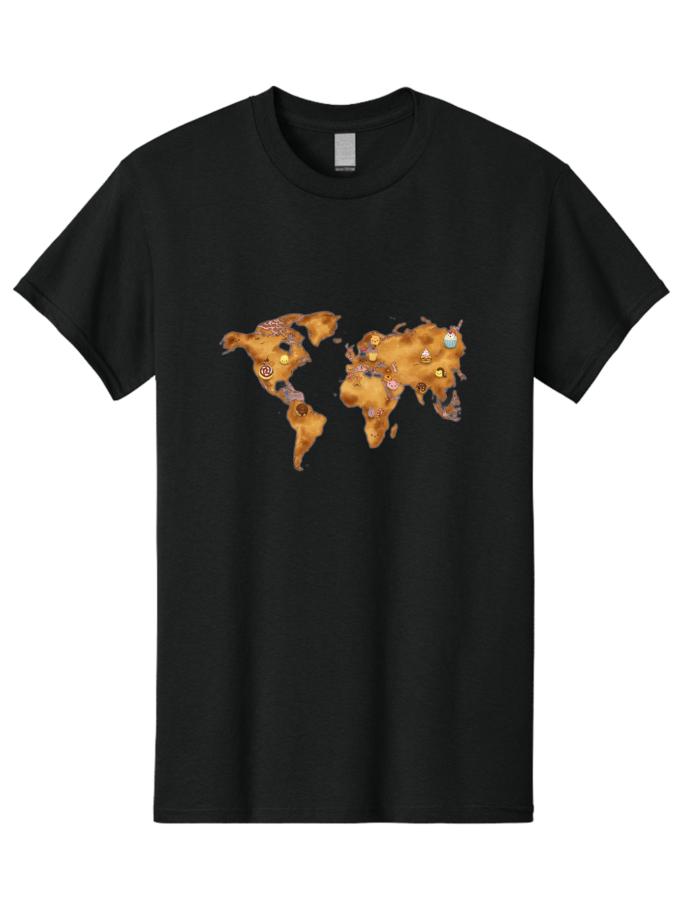 World-Map-With-Cupcakes Men'S Graphic Tee, 100% Cotton, Comfortable Casual Summer Wear, Machine Washable, Vintage Camera, Old Camera, Antique Camera, Black Camera, Classic Photography, Photography Equipment, Nostalgic Device, Film Camera, Baf676