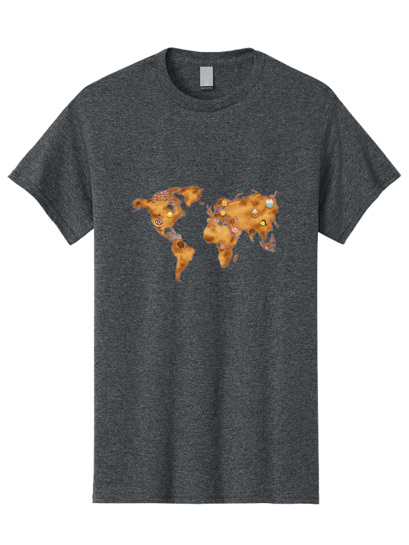 World-Map-With-Cupcakes Men'S Graphic Tee, 100% Cotton, Comfortable Casual Summer Wear, Machine Washable, Vintage Camera, Old Camera, Antique Camera, Black Camera, Classic Photography, Photography Equipment, Nostalgic Device, Film Camera, Baf676