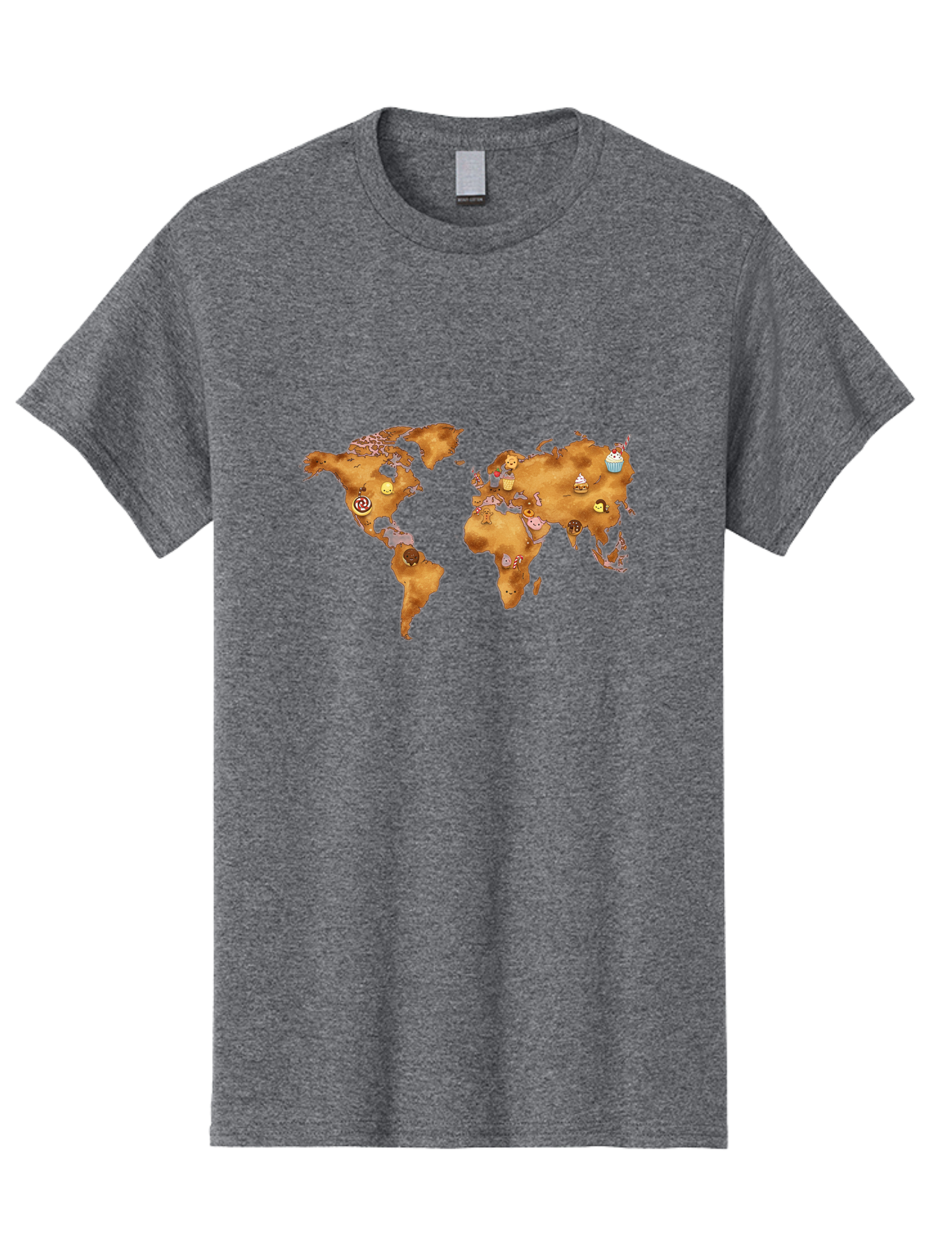 World-Map-With-Cupcakes Men'S Graphic Tee, 100% Cotton, Comfortable Casual Summer Wear, Machine Washable, Vintage Camera, Old Camera, Antique Camera, Black Camera, Classic Photography, Photography Equipment, Nostalgic Device, Film Camera, Baf676