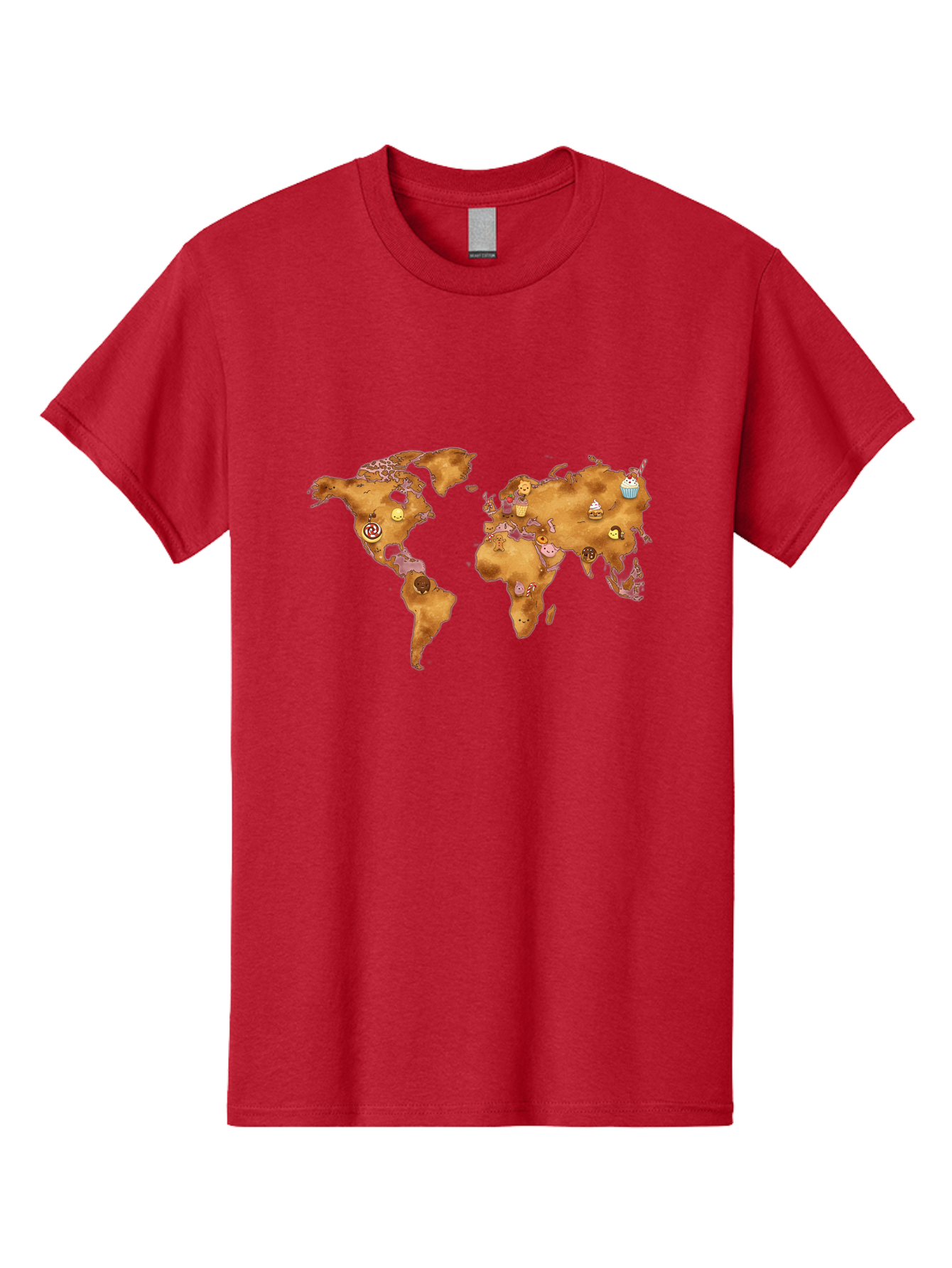 World-Map-With-Cupcakes Men'S Graphic Tee, 100% Cotton, Comfortable Casual Summer Wear, Machine Washable, Vintage Camera, Old Camera, Antique Camera, Black Camera, Classic Photography, Photography Equipment, Nostalgic Device, Film Camera, Baf676