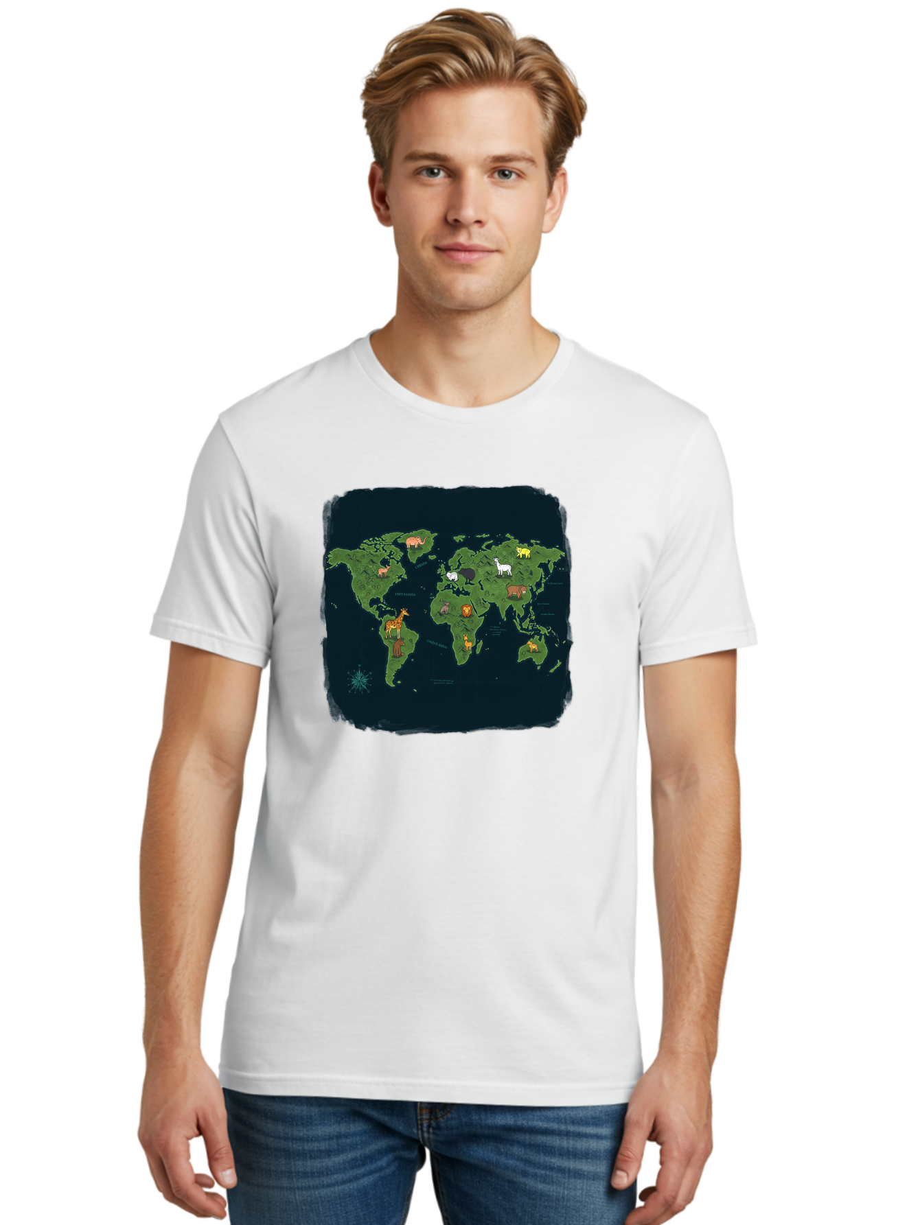 World-Map Men'S Graphic Tee, 100% Cotton, Comfortable Casual Summer Wear, Machine Washable, Vintage Camera, Old Camera, Antique Camera, Black Camera, Classic Photography, Photography Equipment, Nostalgic Device, Film Camera, Camera Art Baf677