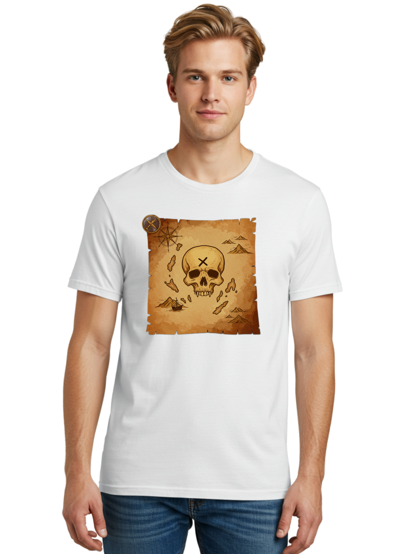 X-Marks-The-Spot Men'S Graphic Tee, 100% Cotton, Comfortable Casual Summer Wear, Machine Washable, Vintage Camera, Old Camera, Antique Camera, Black Camera, Classic Photography, Photography Equipment, Nostalgic Device, Film Camera, Camera Art Baf678