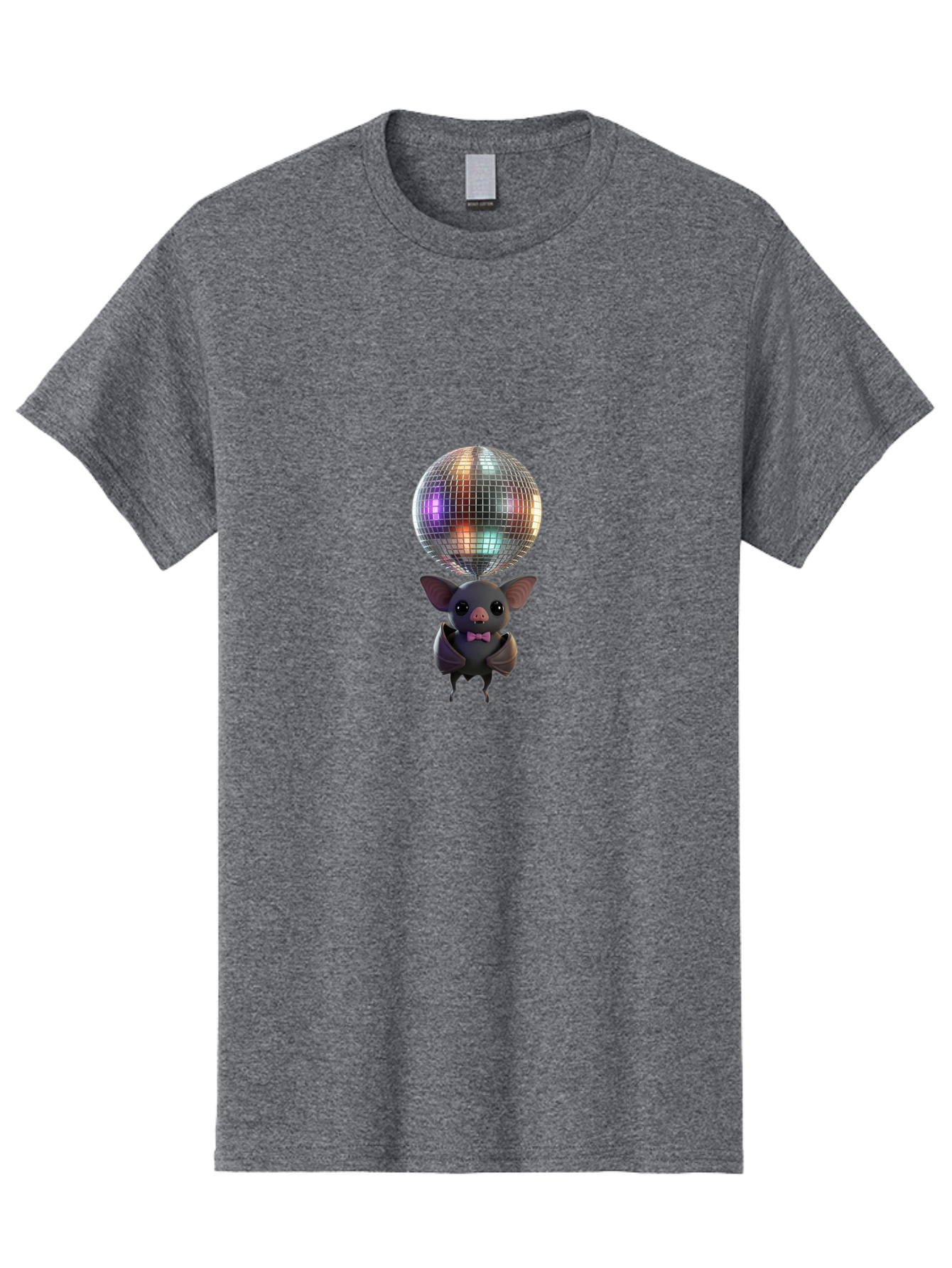 Bat-Holding-Disco-Ball-1 Men'S Graphic Tee, 100% Cotton, Comfortable Casual Summer Wear, Machine Washable, Vintage Camera, Old Camera, Antique Camera, Black Camera, Classic Photography, Photography Equipment, Nostalgic Device, Film Camera, Baf691