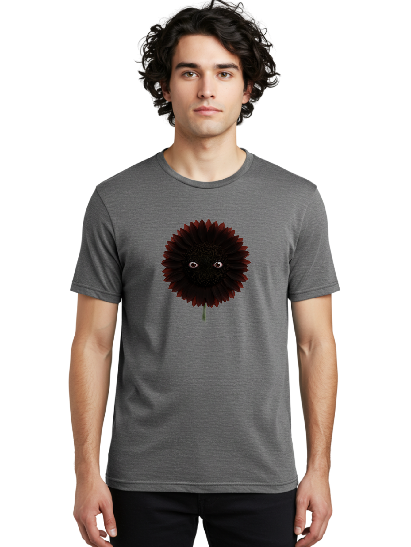 Black-Flower Men'S Graphic Tee, 100% Cotton, Comfortable Casual Summer Wear, Machine Washable, Vintage Camera, Old Camera, Antique Camera, Black Camera, Classic Photography, Photography Equipment, Nostalgic Device, Film Camera, Camera Art Baf697