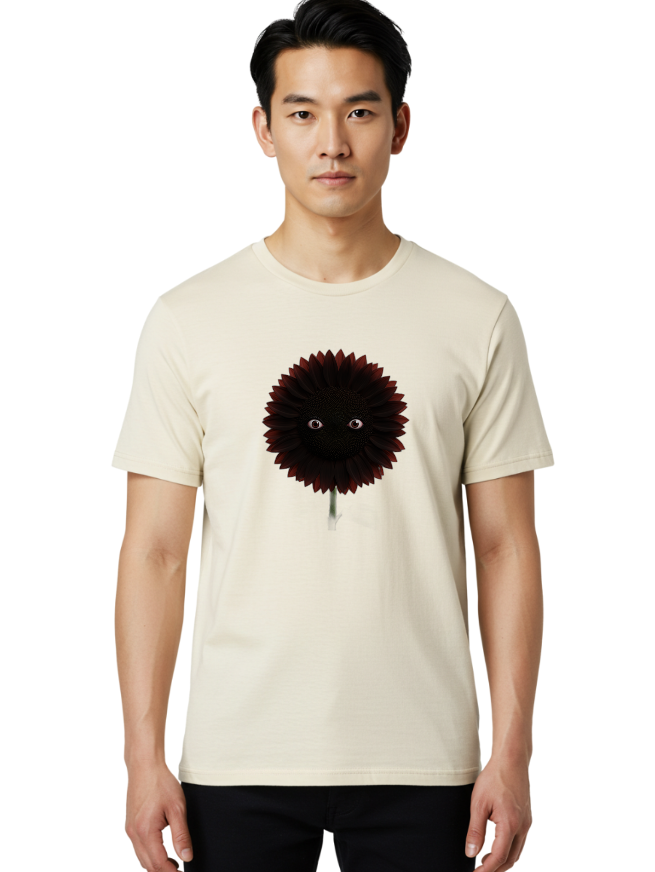 Black-Flower Men'S Graphic Tee, 100% Cotton, Comfortable Casual Summer Wear, Machine Washable, Vintage Camera, Old Camera, Antique Camera, Black Camera, Classic Photography, Photography Equipment, Nostalgic Device, Film Camera, Camera Art Baf697