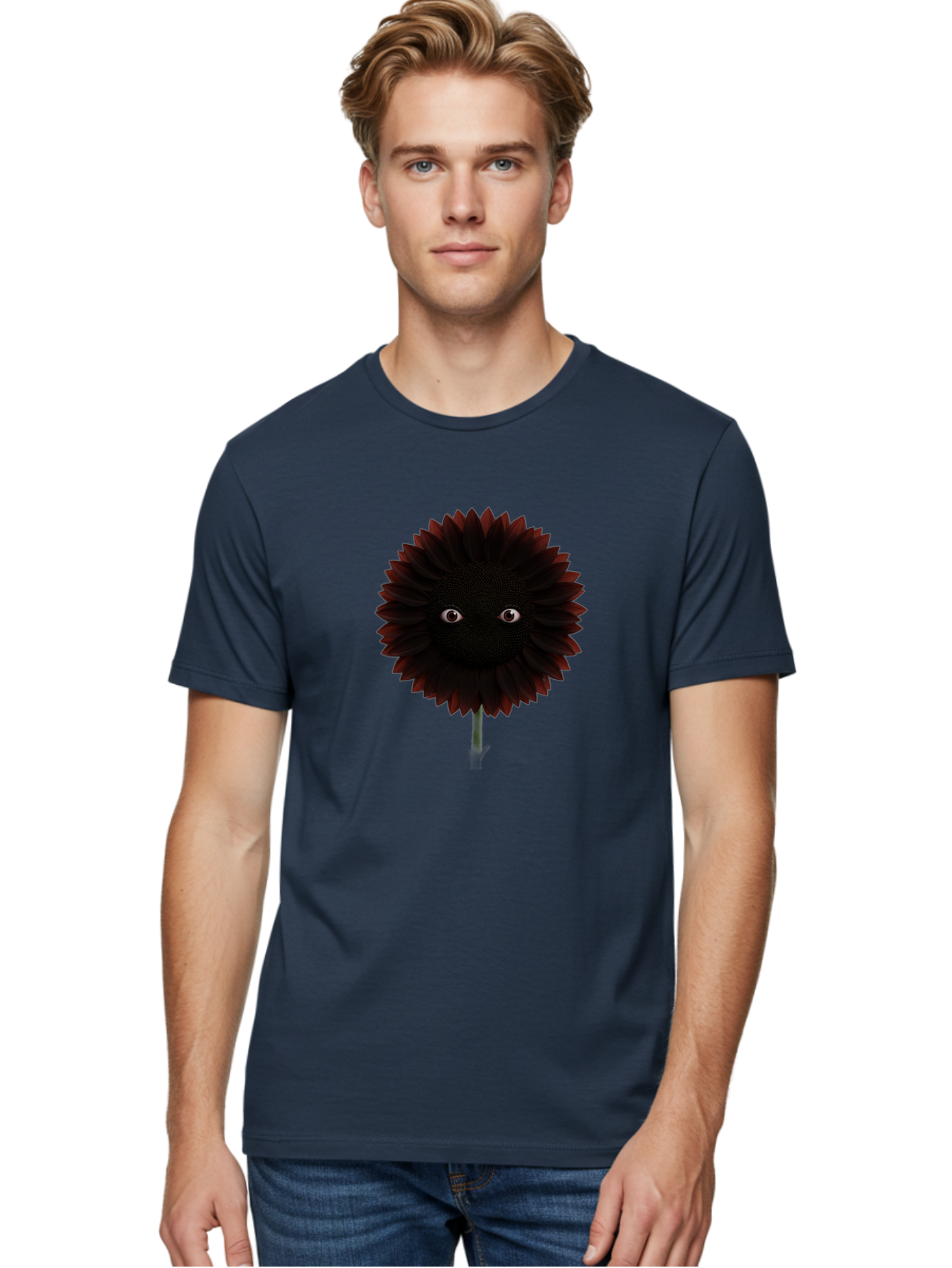 Black-Flower Men'S Graphic Tee, 100% Cotton, Comfortable Casual Summer Wear, Machine Washable, Vintage Camera, Old Camera, Antique Camera, Black Camera, Classic Photography, Photography Equipment, Nostalgic Device, Film Camera, Camera Art Baf697