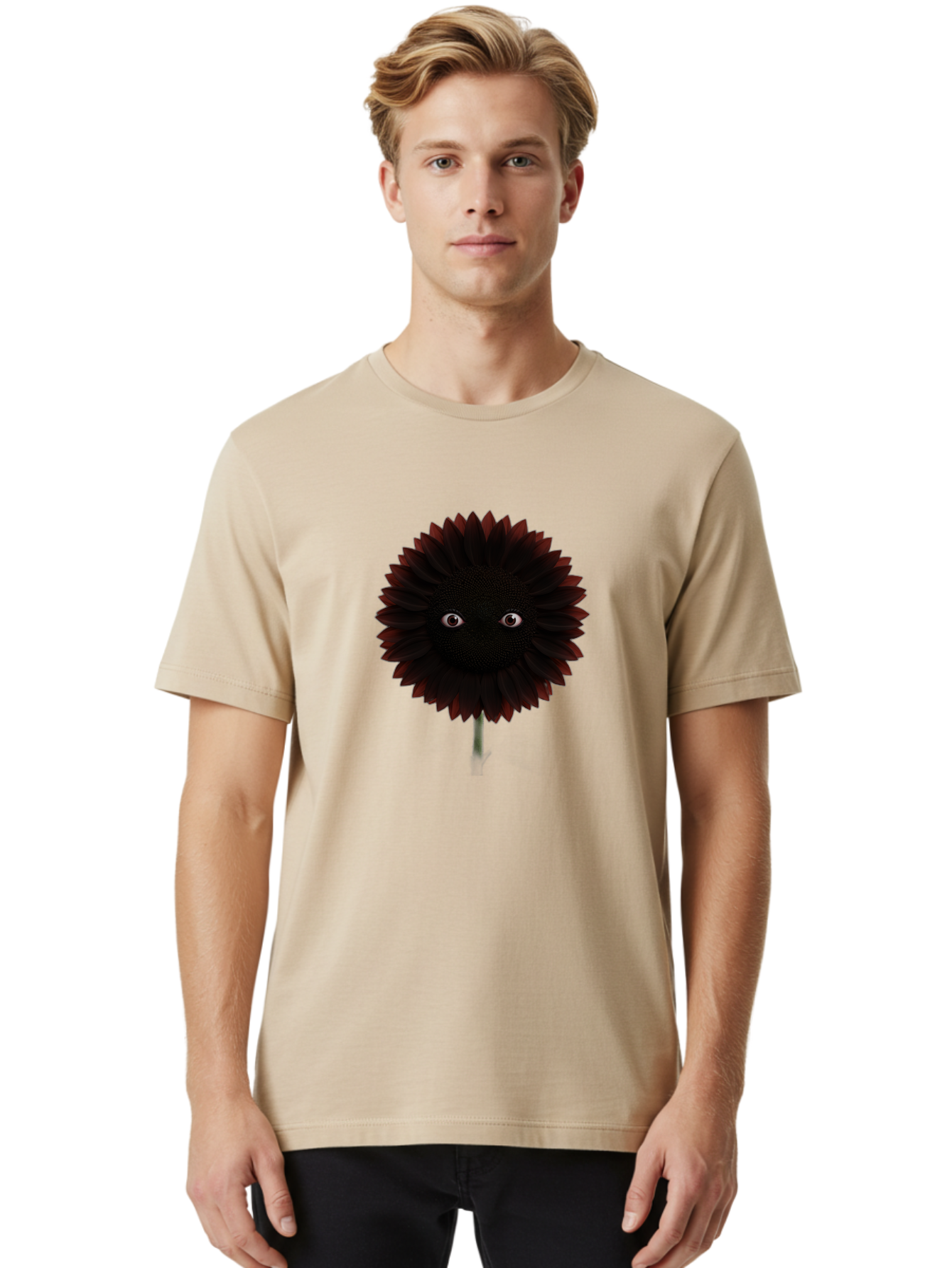 Black-Flower Men'S Graphic Tee, 100% Cotton, Comfortable Casual Summer Wear, Machine Washable, Vintage Camera, Old Camera, Antique Camera, Black Camera, Classic Photography, Photography Equipment, Nostalgic Device, Film Camera, Camera Art Baf697