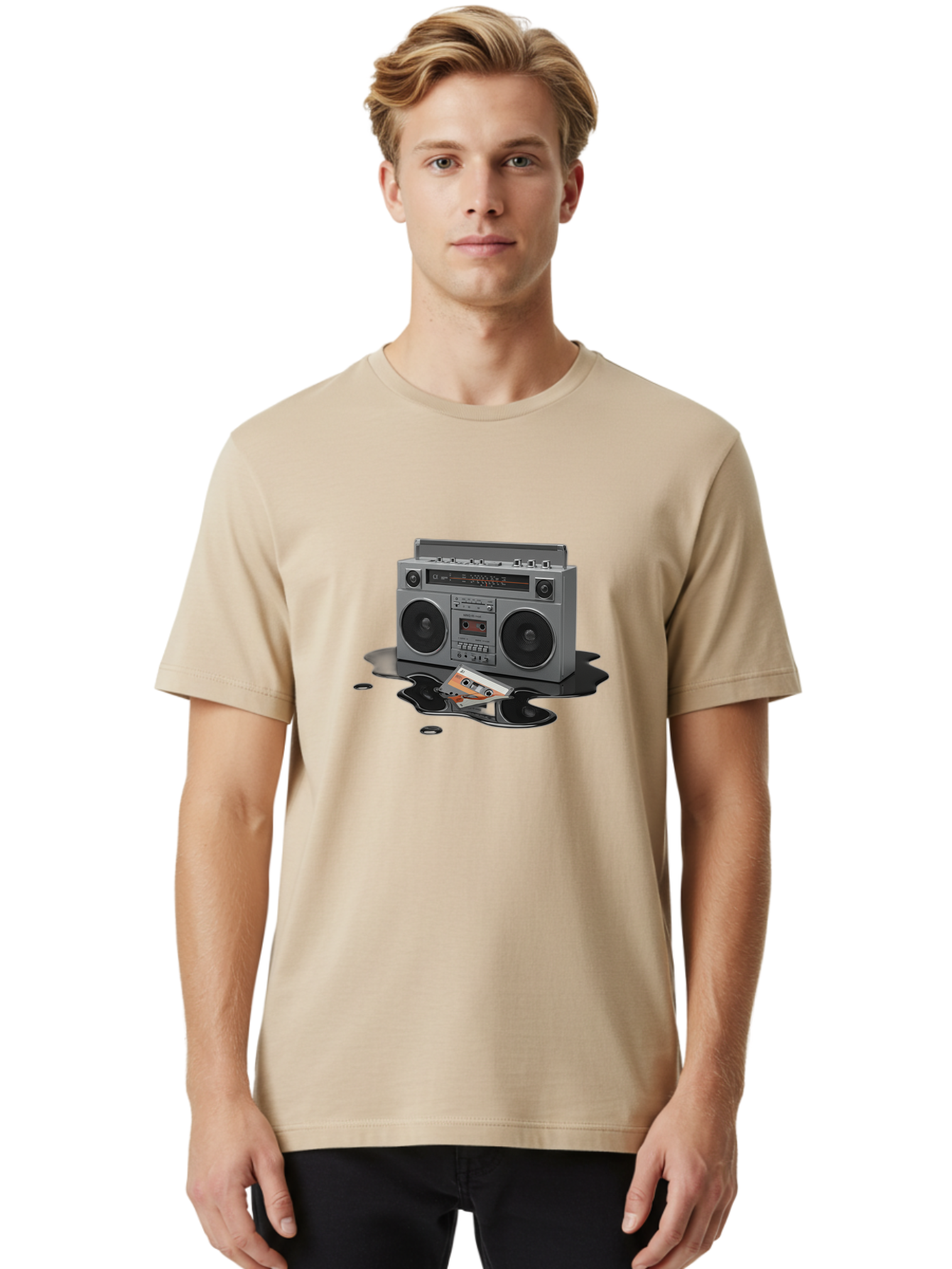Boombox-2 Men'S Graphic Tee, 100% Cotton, Comfortable Casual Summer Wear, Machine Washable, Vintage Camera, Old Camera, Antique Camera, Black Camera, Classic Photography, Photography Equipment, Nostalgic Device, Film Camera, Camera Art Baf699
