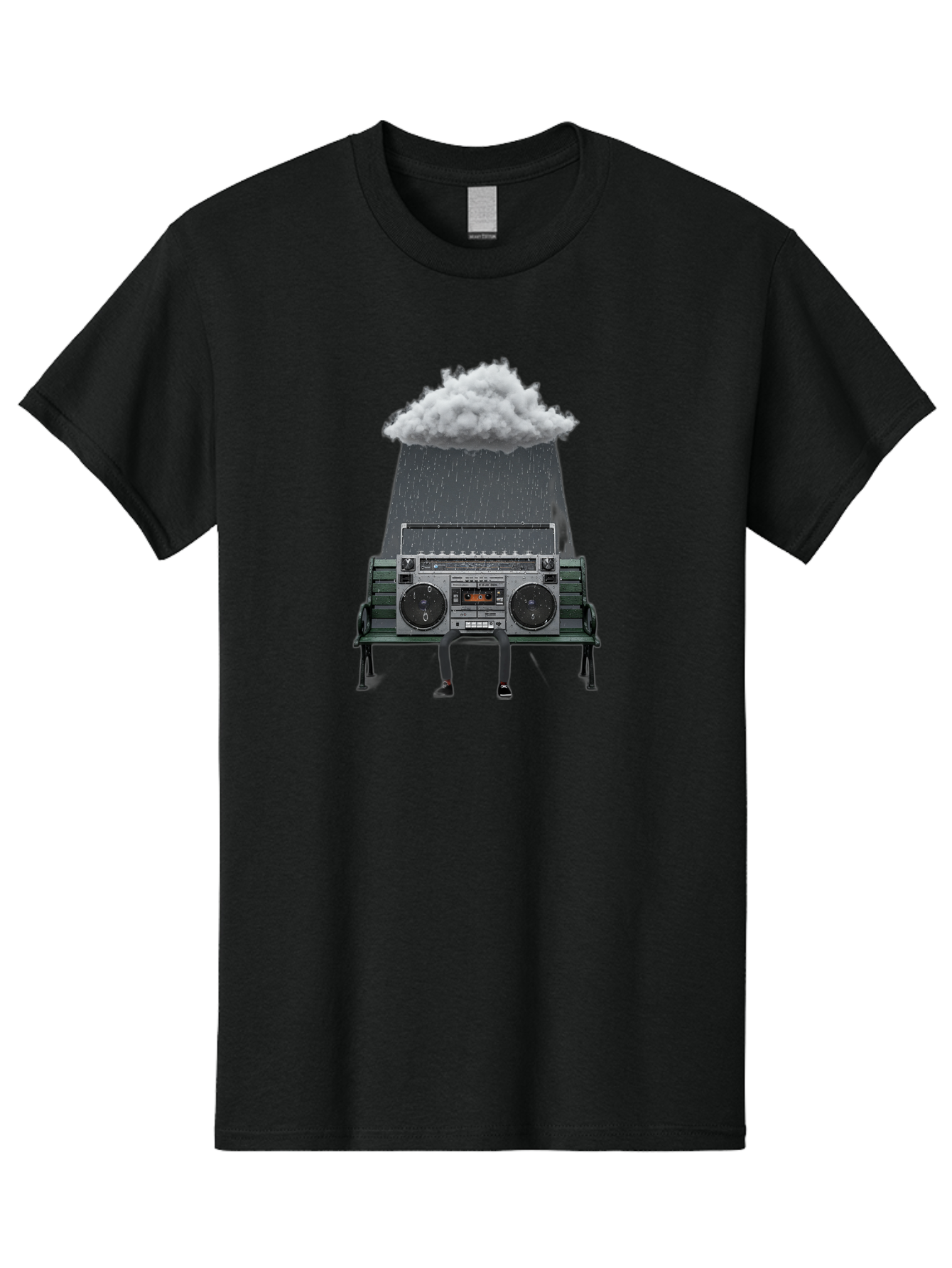 Boombox-Raincloud Men'S Graphic Tee, 100% Cotton, Comfortable Casual Summer Wear, Machine Washable, Vintage Camera, Old Camera, Antique Camera, Black Camera, Classic Photography, Photography Equipment, Nostalgic Device, Film Camera, Camera Art Baf702