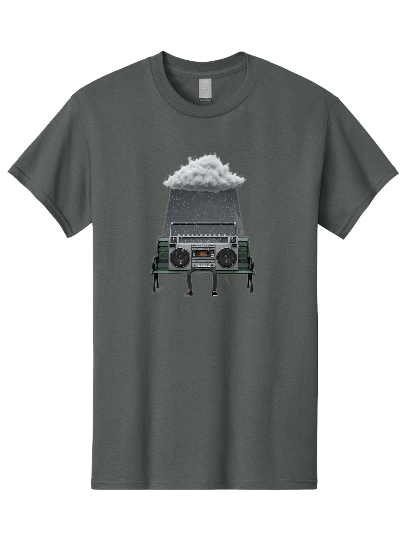Boombox-Raincloud Men'S Graphic Tee, 100% Cotton, Comfortable Casual Summer Wear, Machine Washable, Vintage Camera, Old Camera, Antique Camera, Black Camera, Classic Photography, Photography Equipment, Nostalgic Device, Film Camera, Camera Art Baf702