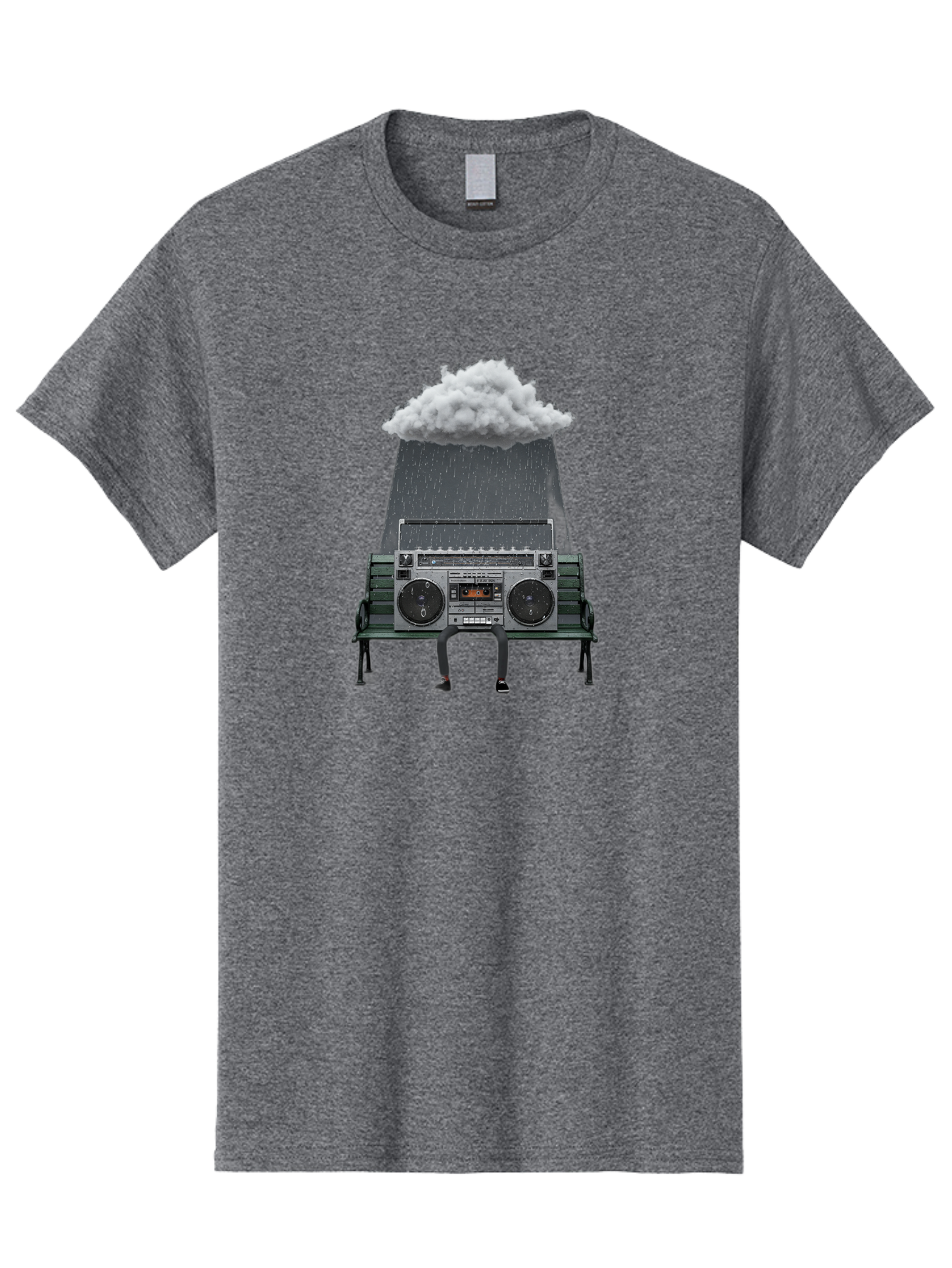 Boombox-Raincloud Men'S Graphic Tee, 100% Cotton, Comfortable Casual Summer Wear, Machine Washable, Vintage Camera, Old Camera, Antique Camera, Black Camera, Classic Photography, Photography Equipment, Nostalgic Device, Film Camera, Camera Art Baf702
