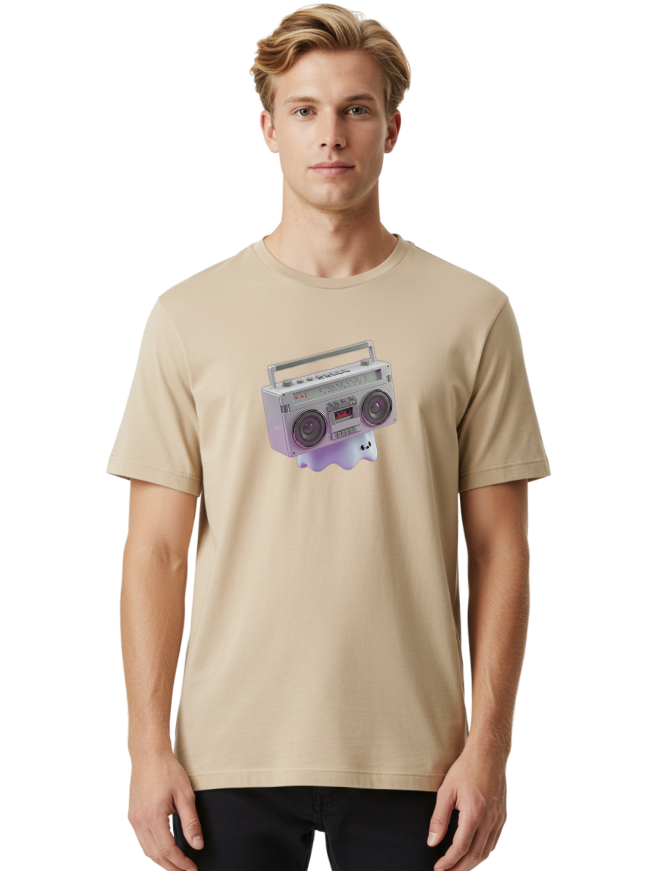 Boombox Men'S Graphic Tee, 100% Cotton, Comfortable Casual Summer Wear, Machine Washable, Vintage Camera, Old Camera, Antique Camera, Black Camera, Classic Photography, Photography Equipment, Nostalgic Device, Film Camera, Camera Art Baf704