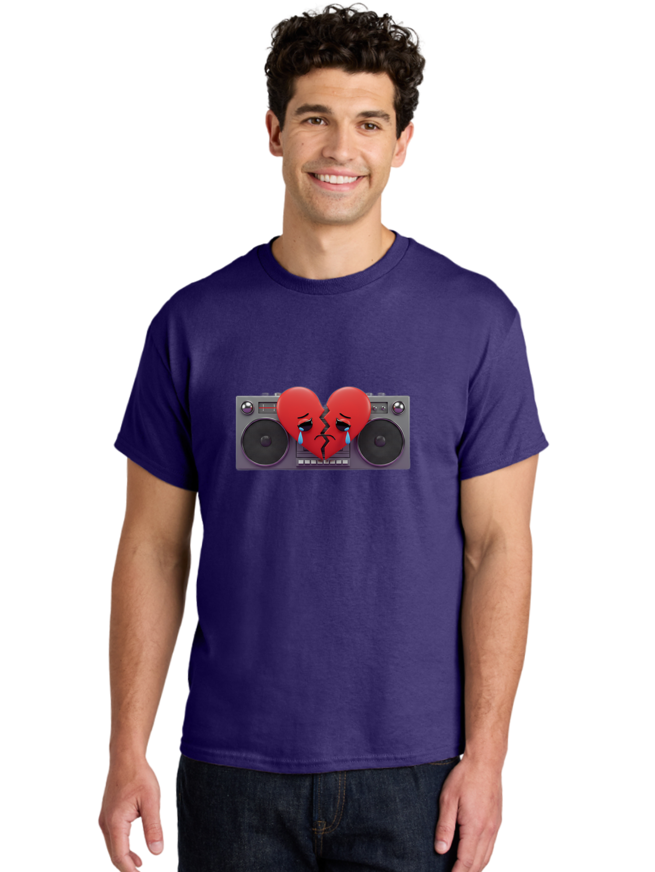 Broken-Heart-Boombox Men'S Graphic Tee, 100% Cotton, Comfortable Casual Summer Wear, Machine Washable, Vintage Camera, Old Camera, Antique Camera, Black Camera, Classic Photography, Photography Equipment, Nostalgic Device, Film Camera, Baf706