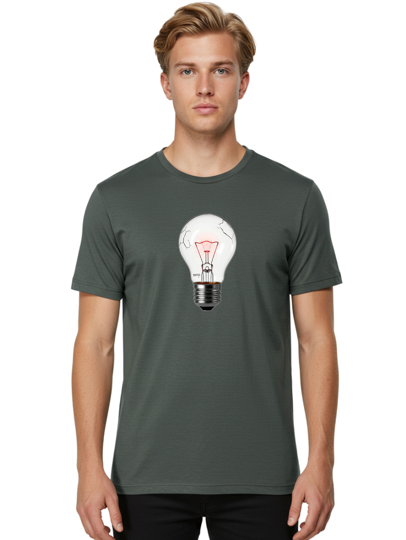 Broken-Light-Bulb-1 Men'S Graphic Tee, 100% Cotton, Comfortable Casual Summer Wear, Machine Washable, Vintage Camera, Old Camera, Antique Camera, Black Camera, Classic Photography, Photography Equipment, Nostalgic Device, Film Camera, Baf707