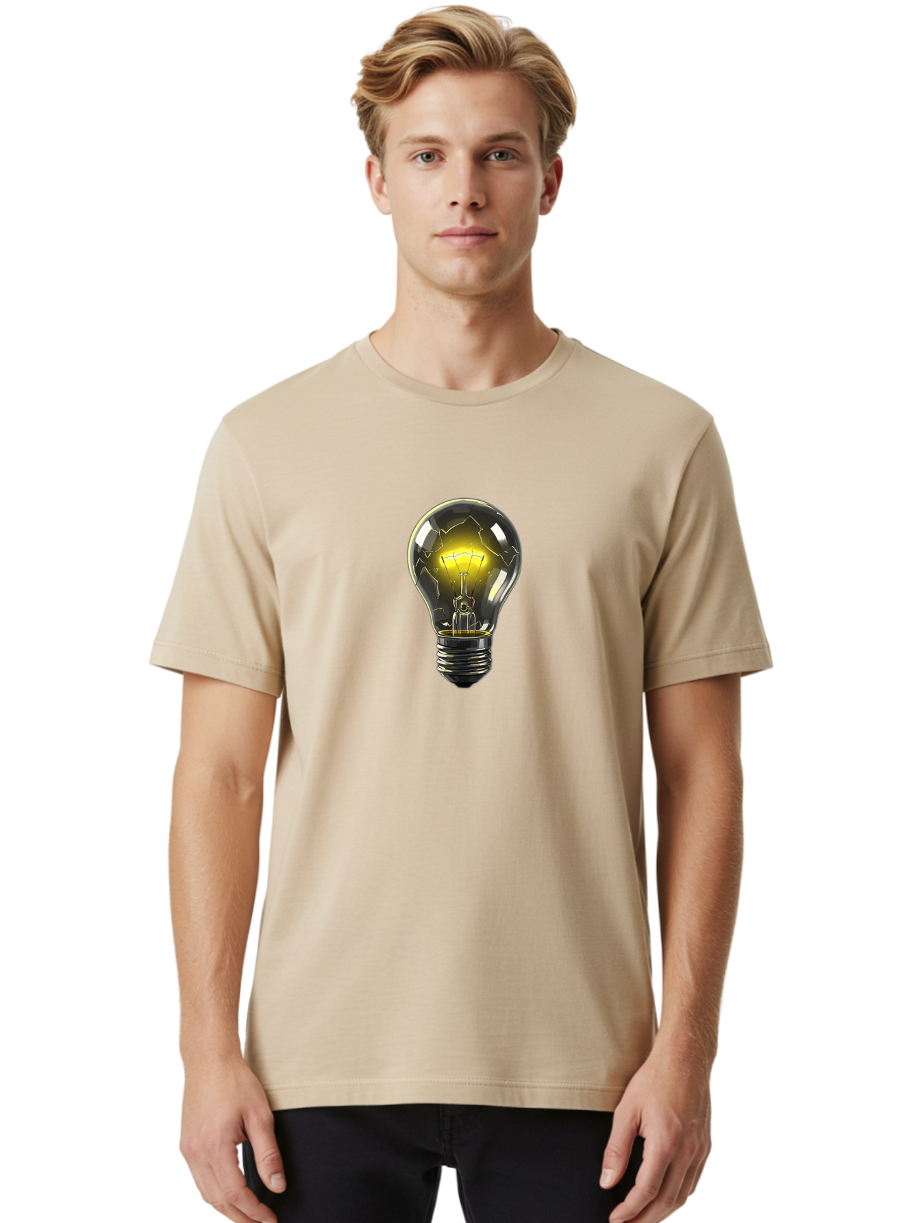 Broken-Light-Bulb-2 Men'S Graphic Tee, 100% Cotton, Comfortable Casual Summer Wear, Machine Washable, Vintage Camera, Old Camera, Antique Camera, Black Camera, Classic Photography, Photography Equipment, Nostalgic Device, Film Camera, Baf708