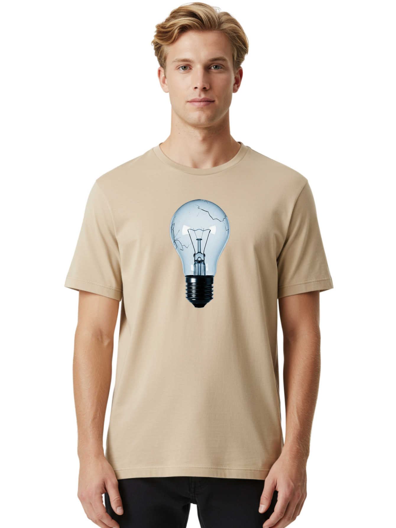 Broken-Light-Bulb-3 Men'S Graphic Tee, 100% Cotton, Comfortable Casual Summer Wear, Machine Washable, Vintage Camera, Old Camera, Antique Camera, Black Camera, Classic Photography, Photography Equipment, Nostalgic Device, Film Camera, Baf709