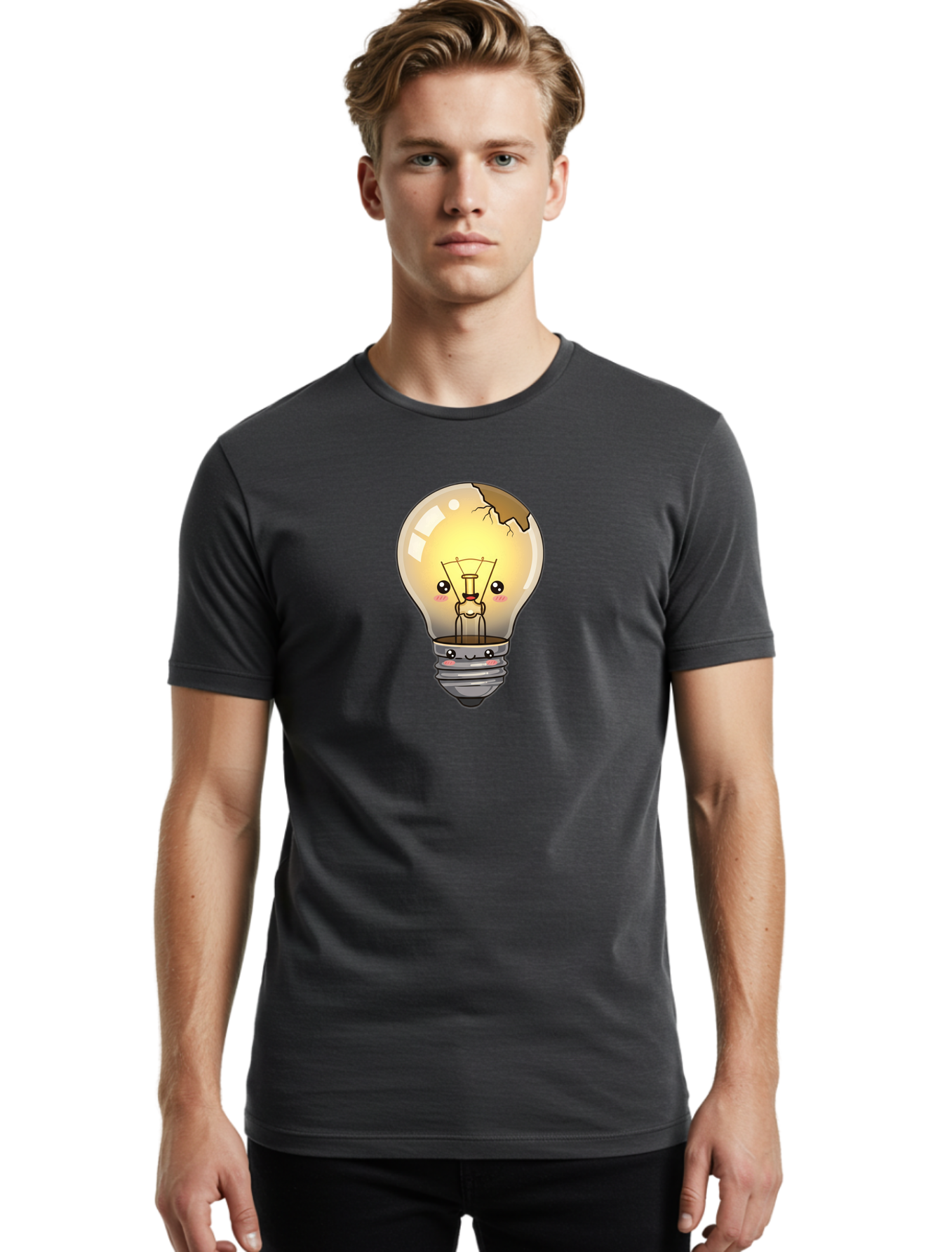 Broken-Light-Bulb Men'S Graphic Tee, 100% Cotton, Comfortable Casual Summer Wear, Machine Washable, Vintage Camera, Old Camera, Antique Camera, Black Camera, Classic Photography, Photography Equipment, Nostalgic Device, Film Camera, Camera Art Baf710