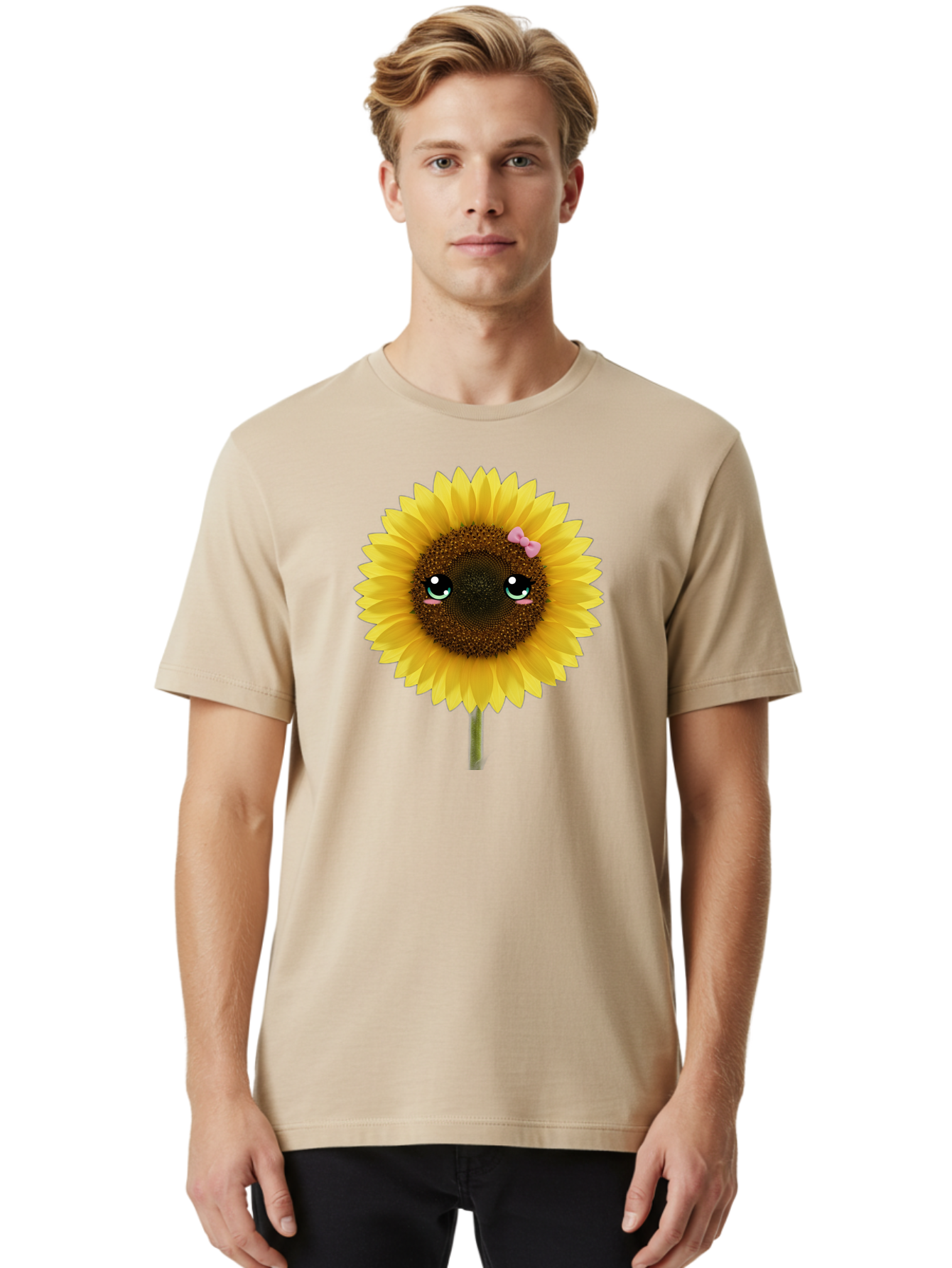 Cartoon-Sunflower Men'S Graphic Tee, 100% Cotton, Comfortable Casual Summer Wear, Machine Washable, Vintage Camera, Old Camera, Antique Camera, Black Camera, Classic Photography, Photography Equipment, Nostalgic Device, Film Camera, Camera Art Baf711