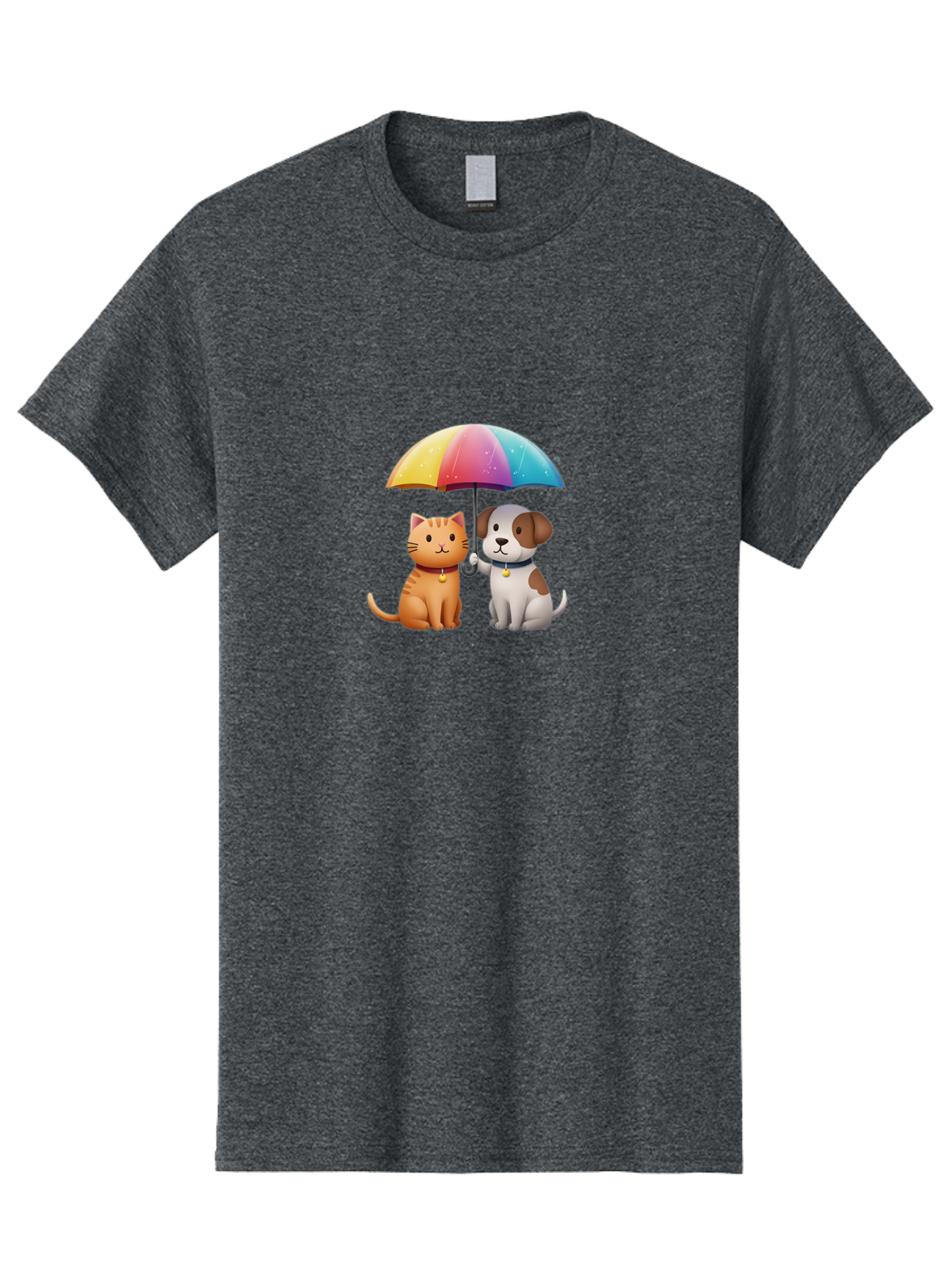 Cat-And-Dog-Under-Rainbow-Umbrella Men'S Graphic Tee, 100% Cotton, Comfortable Casual Summer Wear, Machine Washable, Vintage Camera, Old Camera, Antique Camera, Black Camera, Classic Photography, Photography Equipment, Nostalgic Device, Baf714