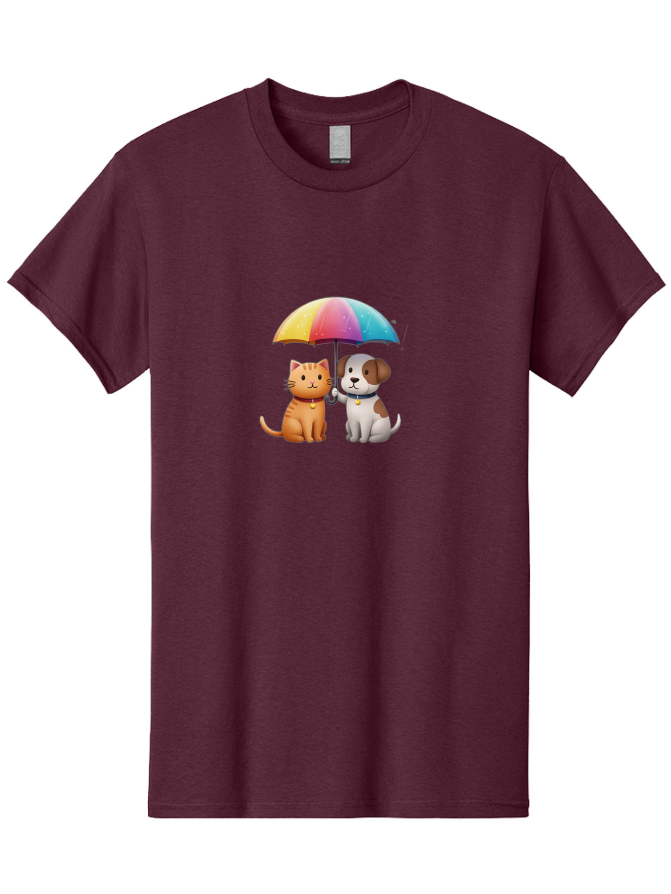 Cat-And-Dog-Under-Rainbow-Umbrella Men'S Graphic Tee, 100% Cotton, Comfortable Casual Summer Wear, Machine Washable, Vintage Camera, Old Camera, Antique Camera, Black Camera, Classic Photography, Photography Equipment, Nostalgic Device, Baf714