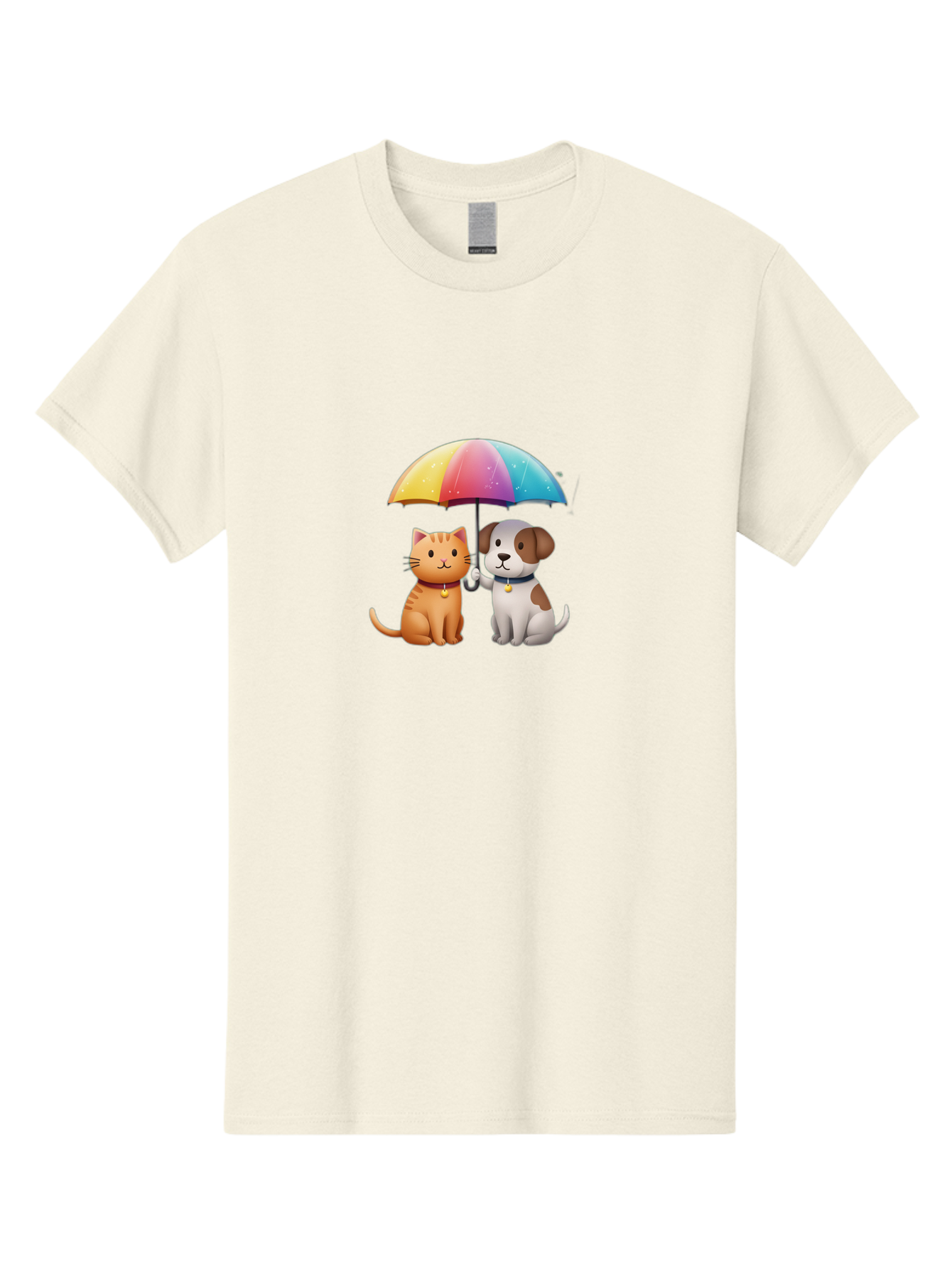 Cat-And-Dog-Under-Rainbow-Umbrella Men'S Graphic Tee, 100% Cotton, Comfortable Casual Summer Wear, Machine Washable, Vintage Camera, Old Camera, Antique Camera, Black Camera, Classic Photography, Photography Equipment, Nostalgic Device, Baf714