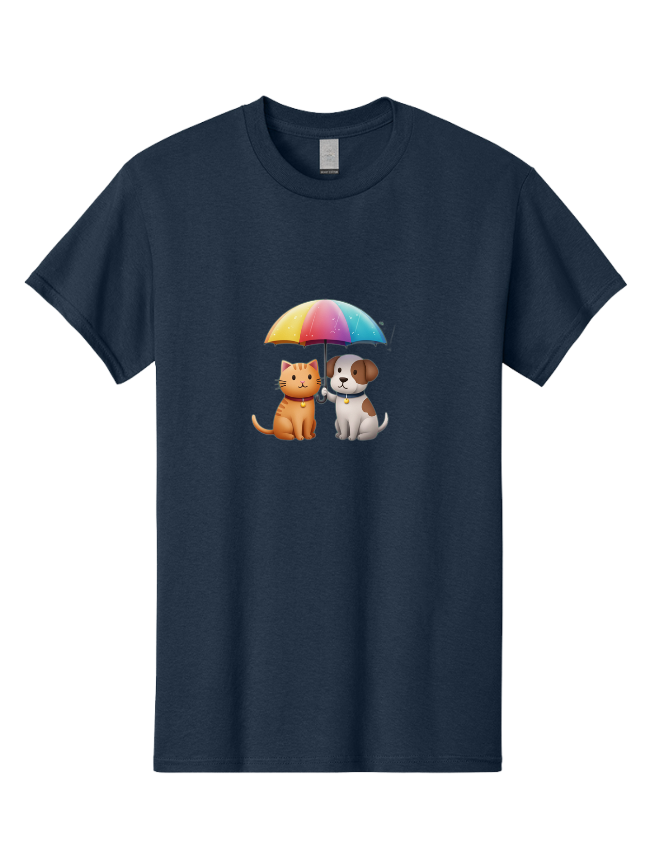 Cat-And-Dog-Under-Rainbow-Umbrella Men'S Graphic Tee, 100% Cotton, Comfortable Casual Summer Wear, Machine Washable, Vintage Camera, Old Camera, Antique Camera, Black Camera, Classic Photography, Photography Equipment, Nostalgic Device, Baf714