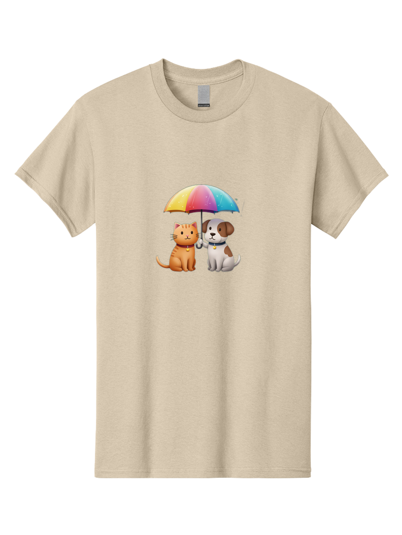 Cat-And-Dog-Under-Rainbow-Umbrella Men'S Graphic Tee, 100% Cotton, Comfortable Casual Summer Wear, Machine Washable, Vintage Camera, Old Camera, Antique Camera, Black Camera, Classic Photography, Photography Equipment, Nostalgic Device, Baf714