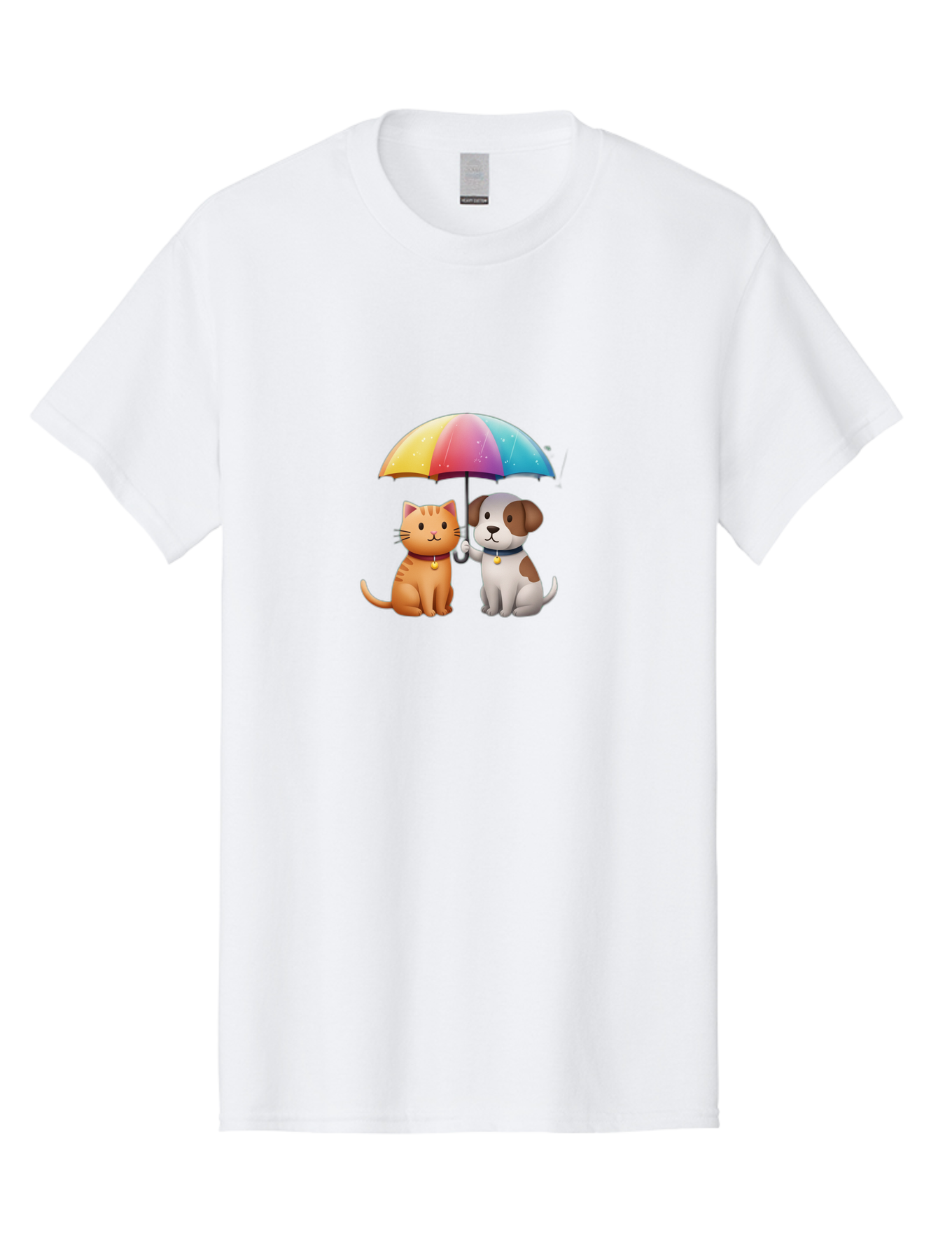 Cat-And-Dog-Under-Rainbow-Umbrella Men'S Graphic Tee, 100% Cotton, Comfortable Casual Summer Wear, Machine Washable, Vintage Camera, Old Camera, Antique Camera, Black Camera, Classic Photography, Photography Equipment, Nostalgic Device, Baf714