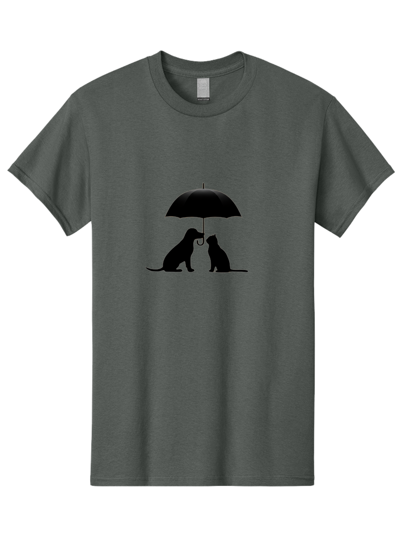 Cat-And-Dog-Under-Umbrella-2 Men'S Graphic Tee, 100% Cotton, Comfortable Casual Summer Wear, Machine Washable, Vintage Camera, Old Camera, Antique Camera, Black Camera, Classic Photography, Photography Equipment, Nostalgic Device, Film Camera, Baf716