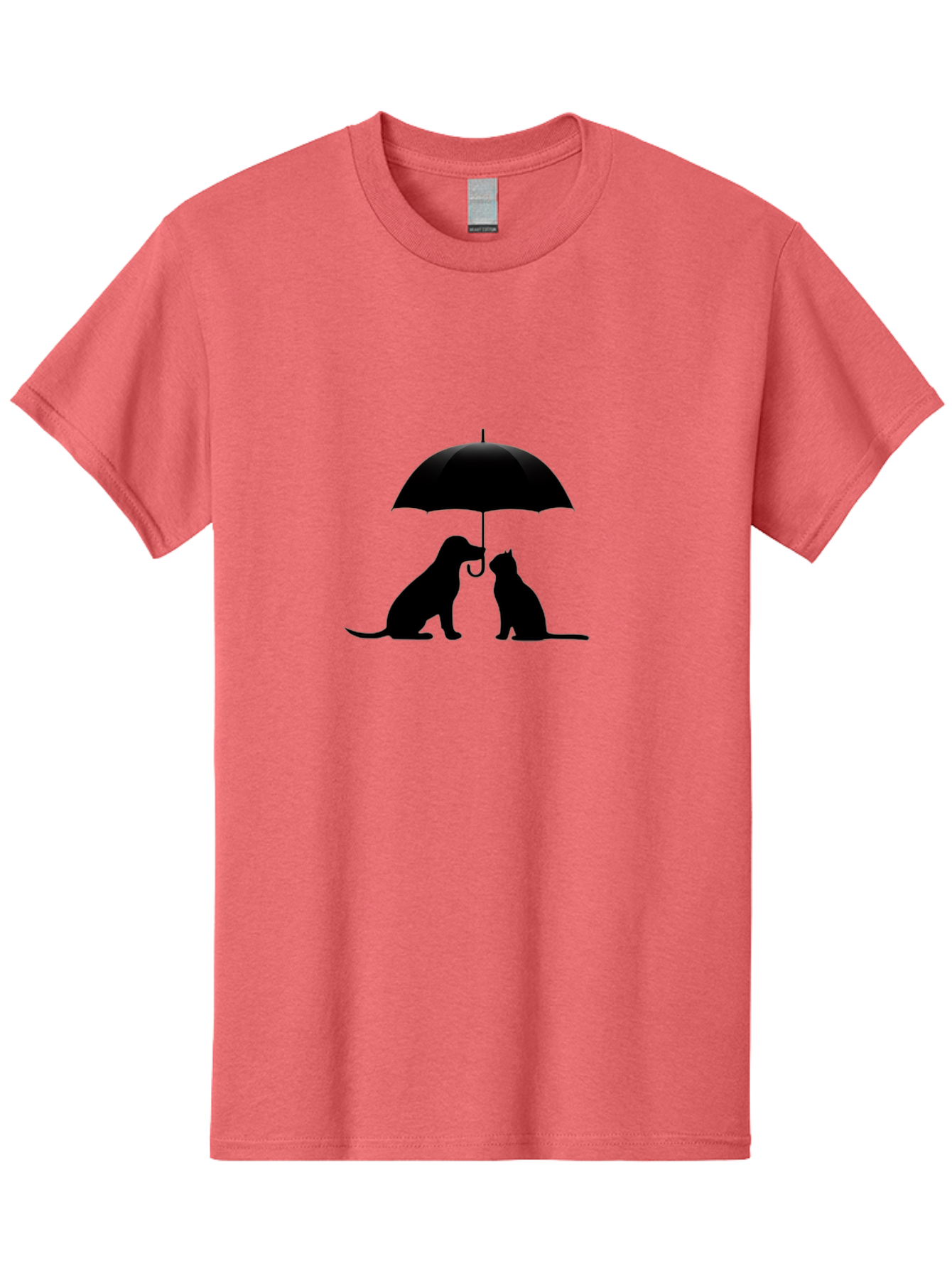 Cat-And-Dog-Under-Umbrella-2 Men'S Graphic Tee, 100% Cotton, Comfortable Casual Summer Wear, Machine Washable, Vintage Camera, Old Camera, Antique Camera, Black Camera, Classic Photography, Photography Equipment, Nostalgic Device, Film Camera, Baf716