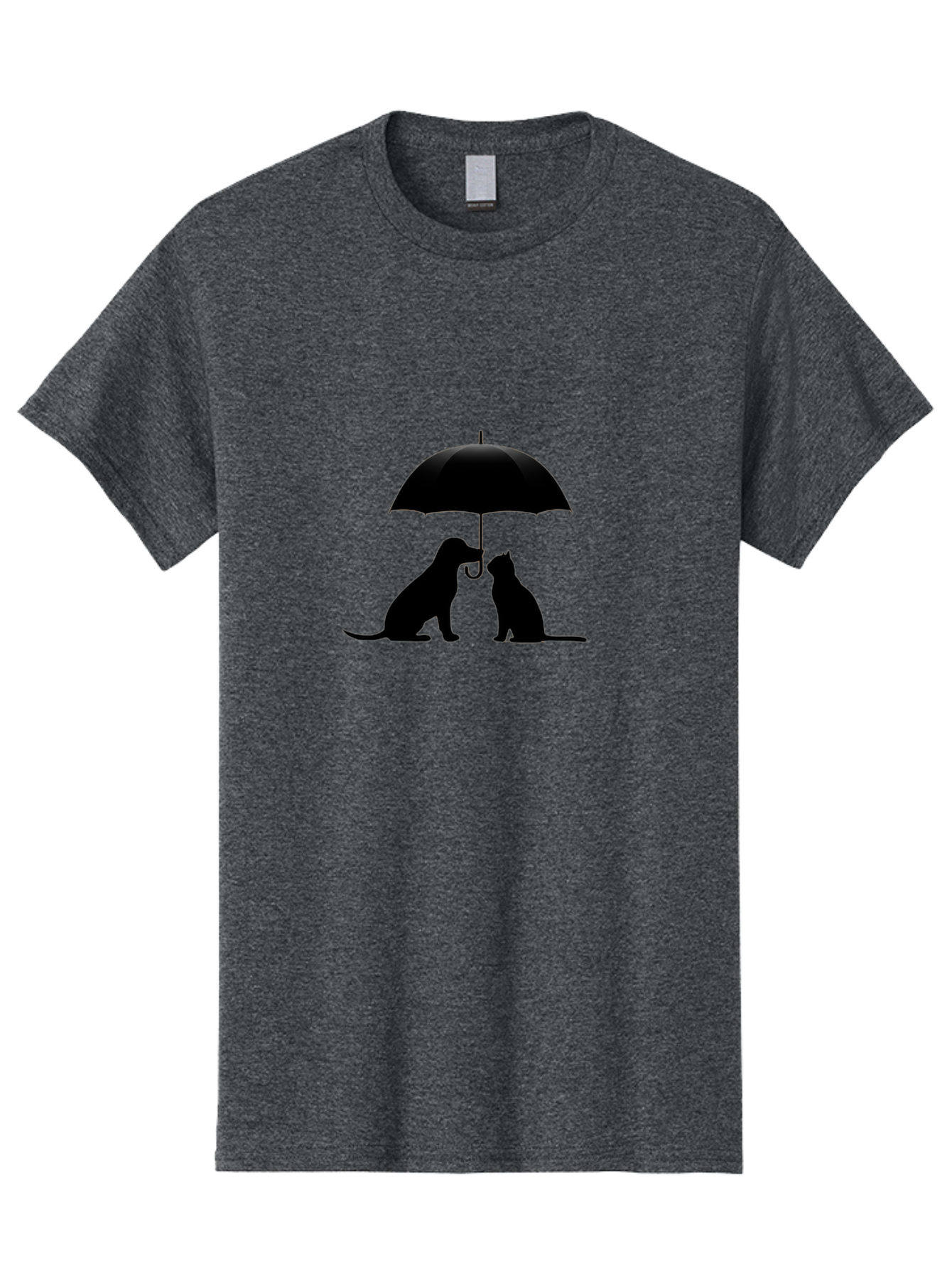 Cat-And-Dog-Under-Umbrella-2 Men'S Graphic Tee, 100% Cotton, Comfortable Casual Summer Wear, Machine Washable, Vintage Camera, Old Camera, Antique Camera, Black Camera, Classic Photography, Photography Equipment, Nostalgic Device, Film Camera, Baf716