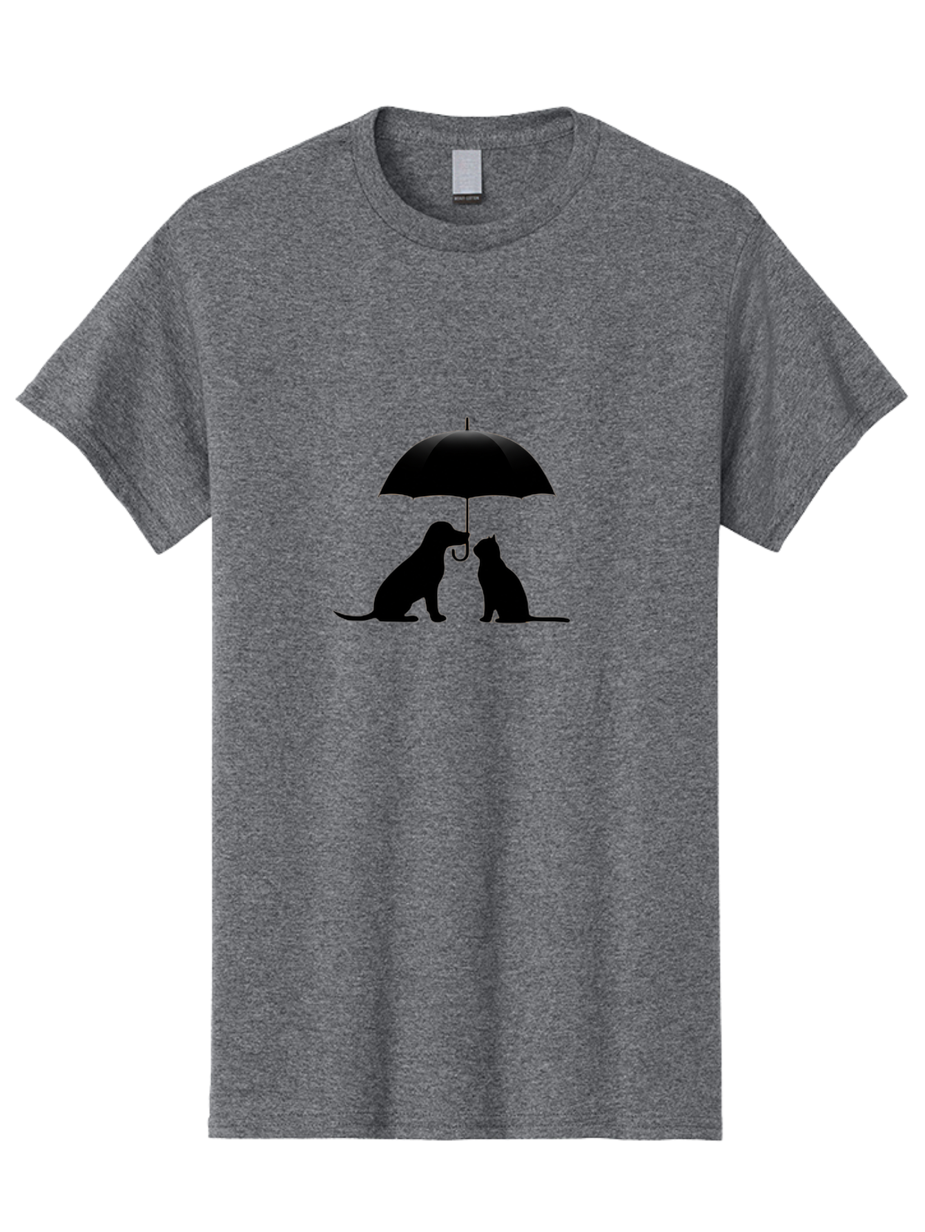 Cat-And-Dog-Under-Umbrella-2 Men'S Graphic Tee, 100% Cotton, Comfortable Casual Summer Wear, Machine Washable, Vintage Camera, Old Camera, Antique Camera, Black Camera, Classic Photography, Photography Equipment, Nostalgic Device, Film Camera, Baf716
