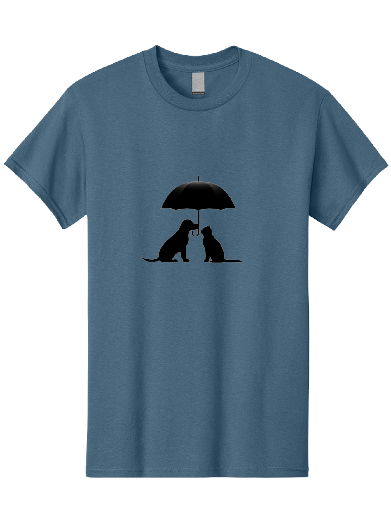 Cat-And-Dog-Under-Umbrella-2 Men'S Graphic Tee, 100% Cotton, Comfortable Casual Summer Wear, Machine Washable, Vintage Camera, Old Camera, Antique Camera, Black Camera, Classic Photography, Photography Equipment, Nostalgic Device, Film Camera, Baf716