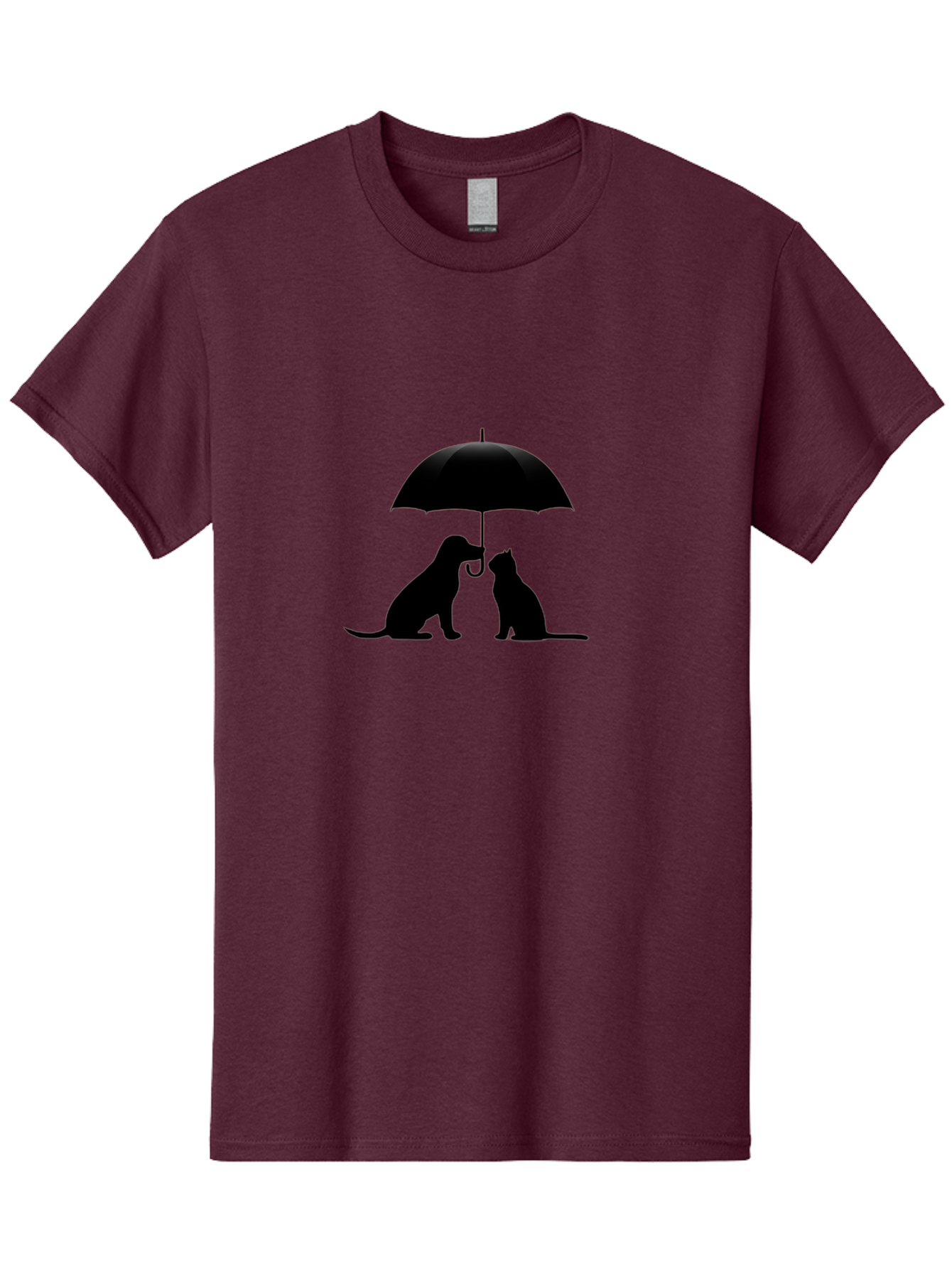 Cat-And-Dog-Under-Umbrella-2 Men'S Graphic Tee, 100% Cotton, Comfortable Casual Summer Wear, Machine Washable, Vintage Camera, Old Camera, Antique Camera, Black Camera, Classic Photography, Photography Equipment, Nostalgic Device, Film Camera, Baf716