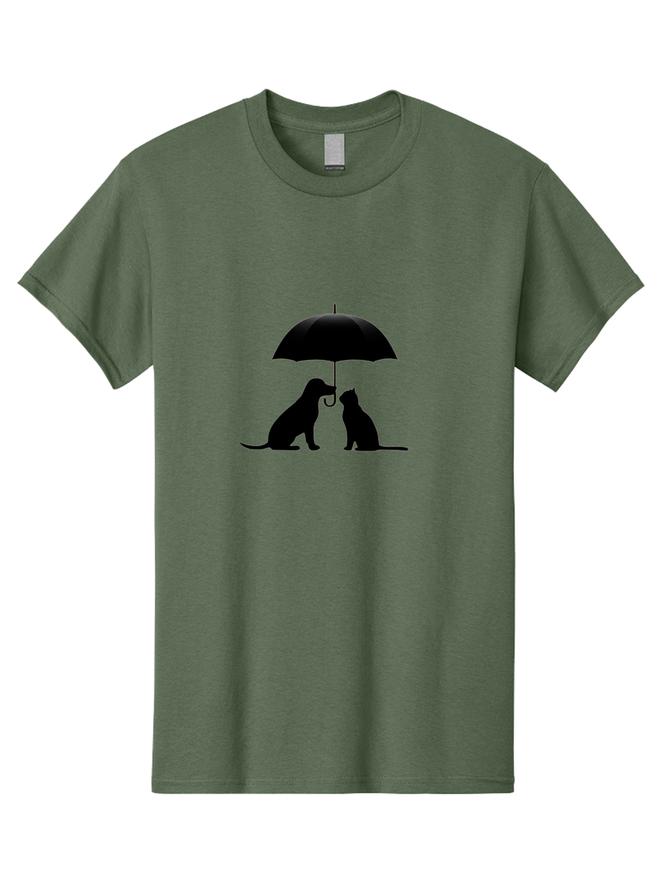 Cat-And-Dog-Under-Umbrella-2 Men'S Graphic Tee, 100% Cotton, Comfortable Casual Summer Wear, Machine Washable, Vintage Camera, Old Camera, Antique Camera, Black Camera, Classic Photography, Photography Equipment, Nostalgic Device, Film Camera, Baf716