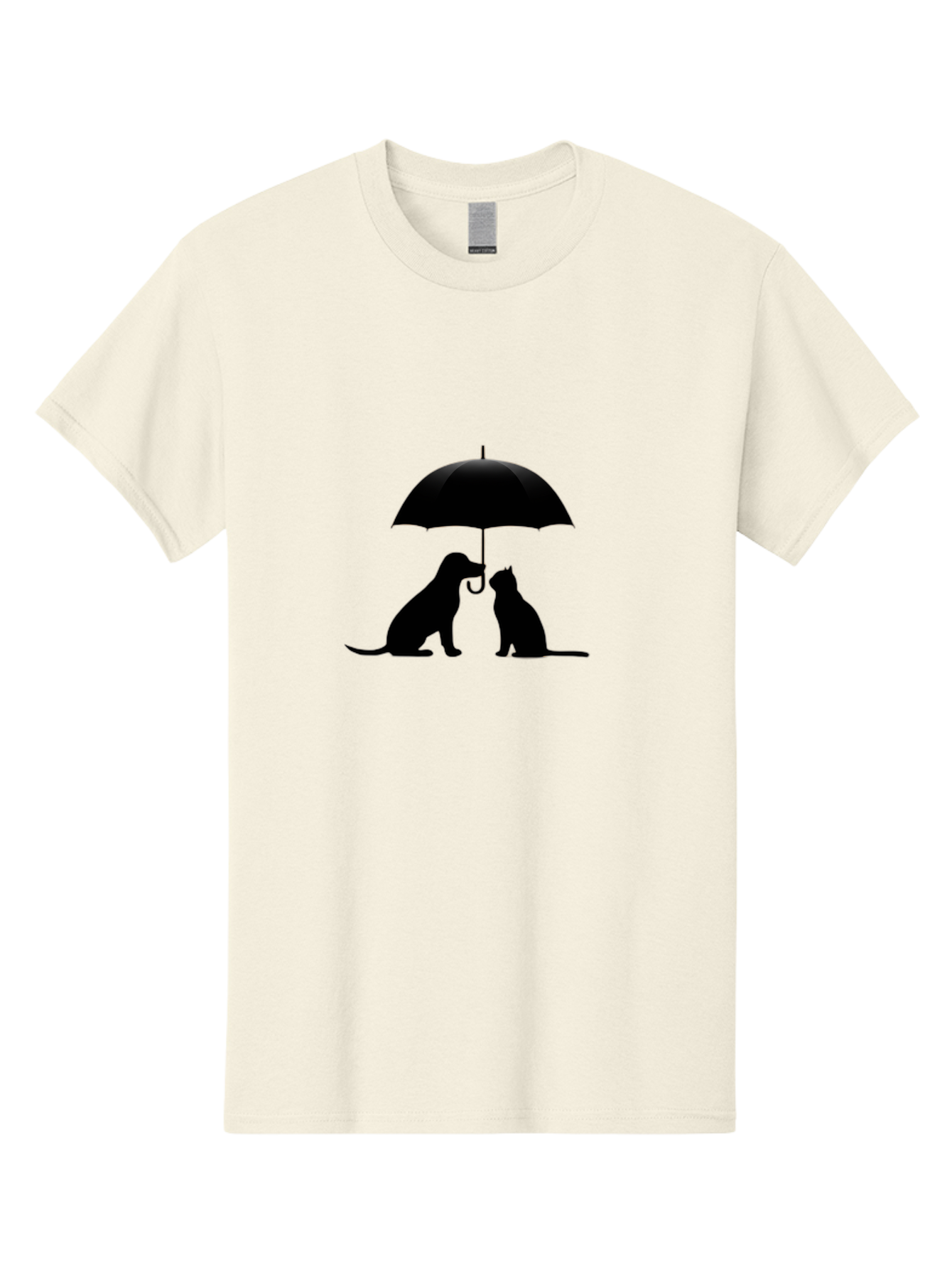 Cat-And-Dog-Under-Umbrella-2 Men'S Graphic Tee, 100% Cotton, Comfortable Casual Summer Wear, Machine Washable, Vintage Camera, Old Camera, Antique Camera, Black Camera, Classic Photography, Photography Equipment, Nostalgic Device, Film Camera, Baf716