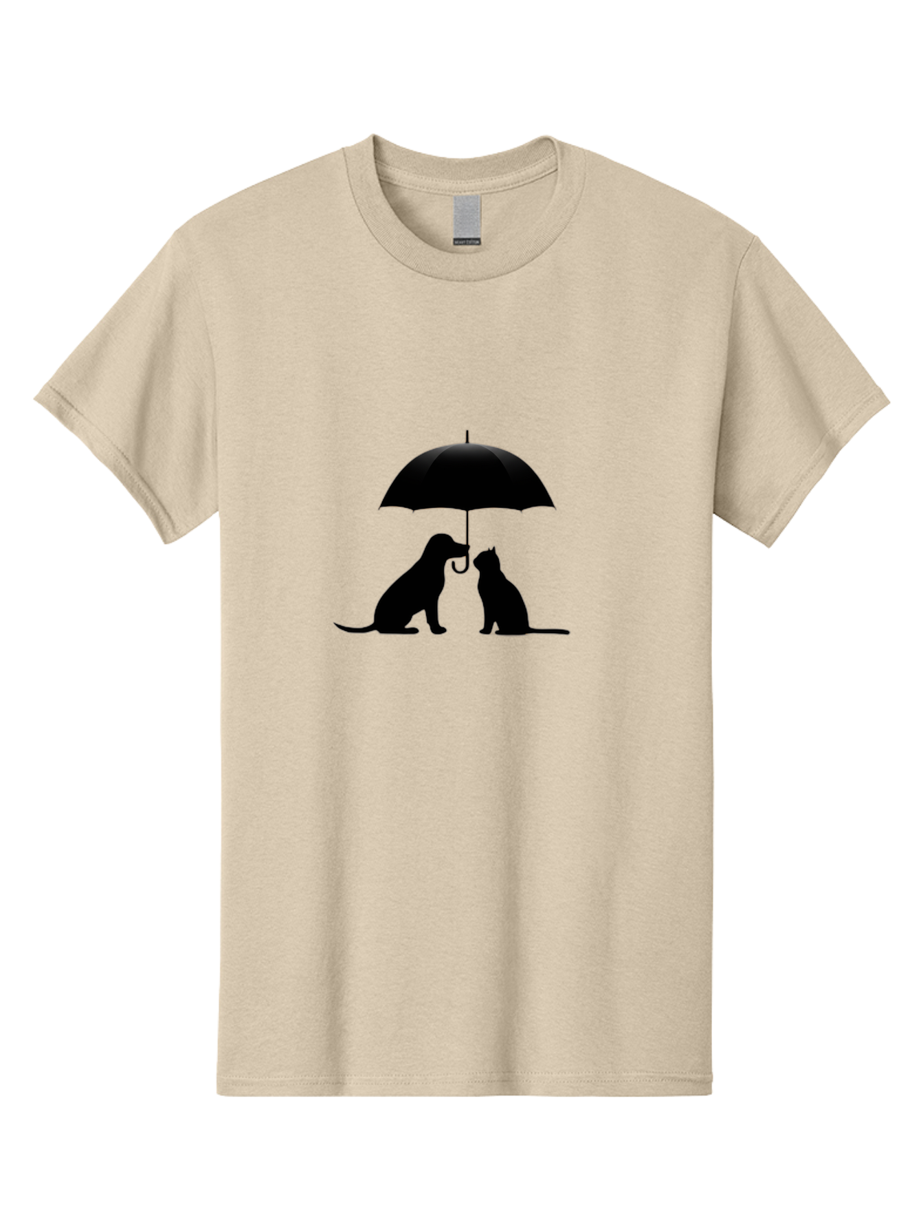 Cat-And-Dog-Under-Umbrella-2 Men'S Graphic Tee, 100% Cotton, Comfortable Casual Summer Wear, Machine Washable, Vintage Camera, Old Camera, Antique Camera, Black Camera, Classic Photography, Photography Equipment, Nostalgic Device, Film Camera, Baf716