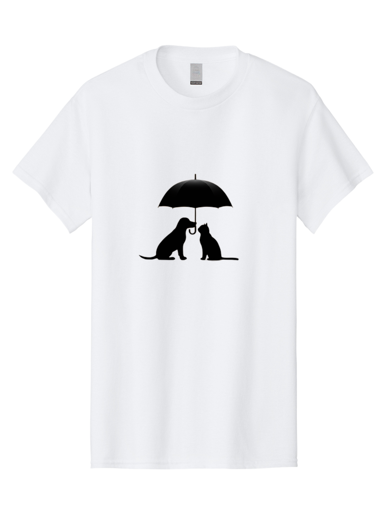 Cat-And-Dog-Under-Umbrella-2 Men'S Graphic Tee, 100% Cotton, Comfortable Casual Summer Wear, Machine Washable, Vintage Camera, Old Camera, Antique Camera, Black Camera, Classic Photography, Photography Equipment, Nostalgic Device, Film Camera, Baf716