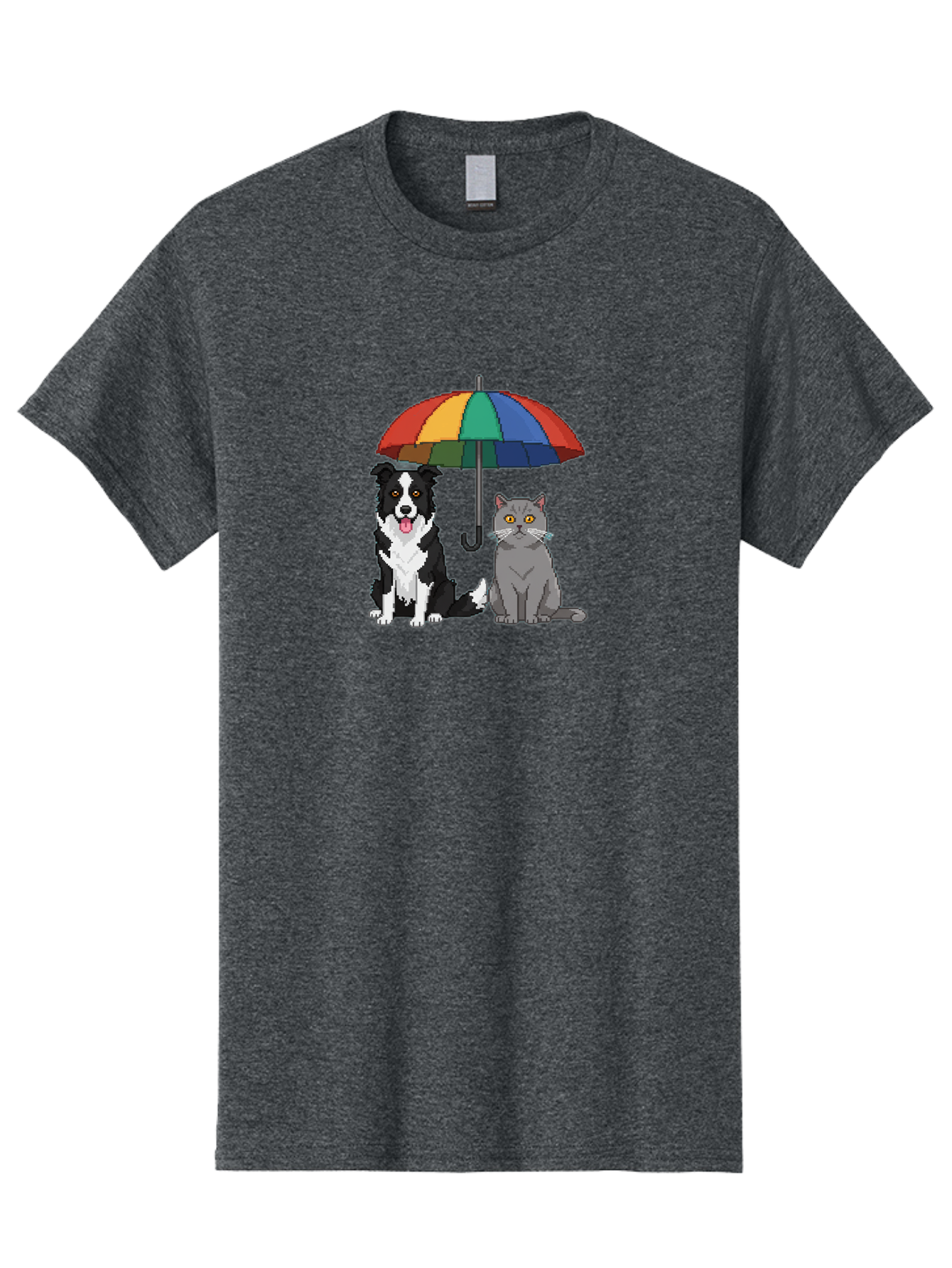 Cat-And-Dog-Under-Umbrella-3 Men'S Graphic Tee, 100% Cotton, Comfortable Casual Summer Wear, Machine Washable, Vintage Camera, Old Camera, Antique Camera, Black Camera, Classic Photography, Photography Equipment, Nostalgic Device, Film Camera, Baf717