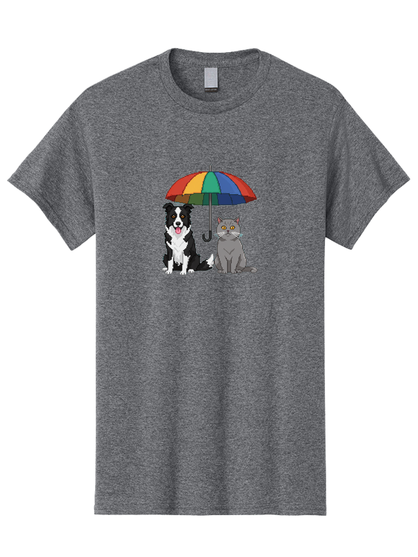 Cat-And-Dog-Under-Umbrella-3 Men'S Graphic Tee, 100% Cotton, Comfortable Casual Summer Wear, Machine Washable, Vintage Camera, Old Camera, Antique Camera, Black Camera, Classic Photography, Photography Equipment, Nostalgic Device, Film Camera, Baf717