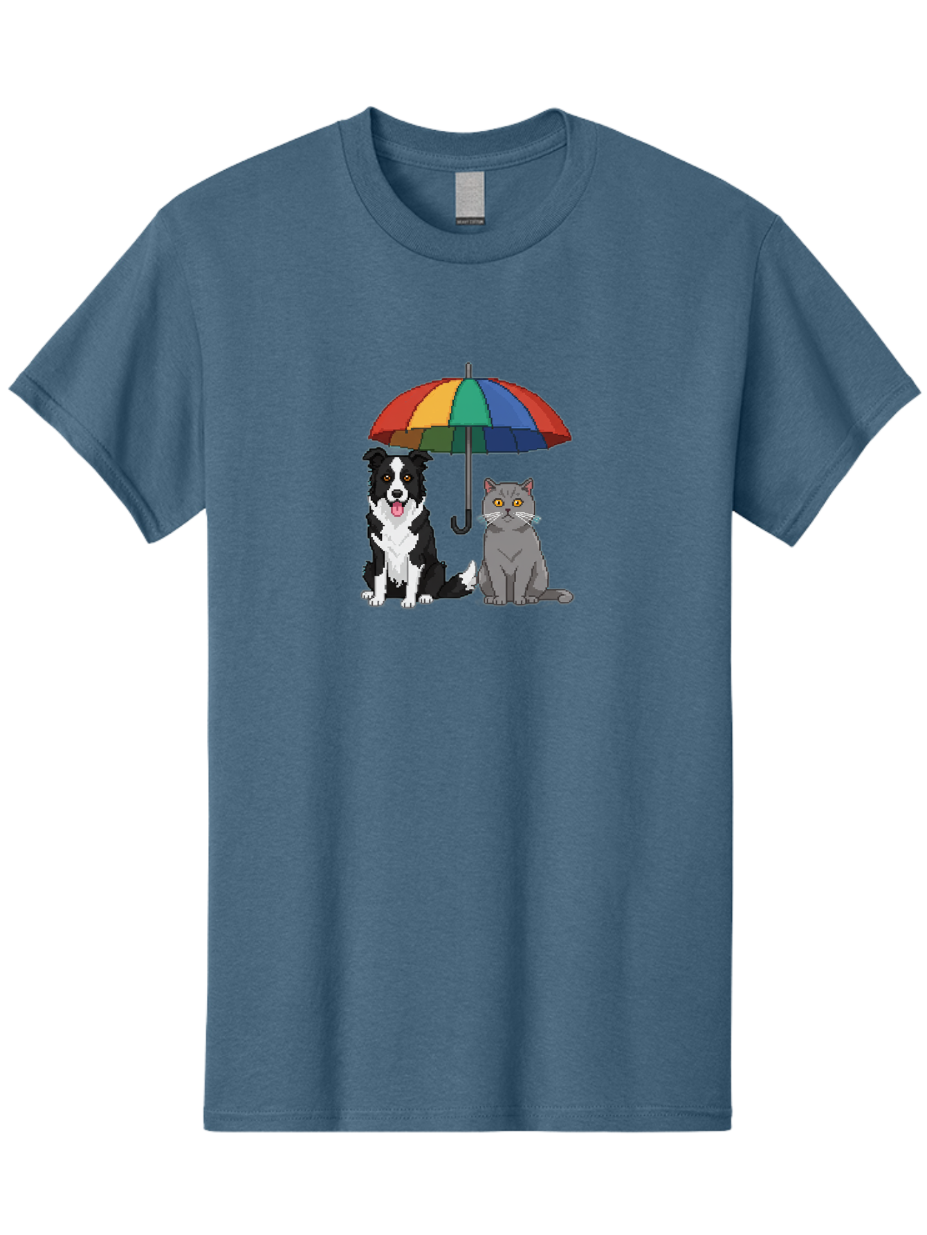 Cat-And-Dog-Under-Umbrella-3 Men'S Graphic Tee, 100% Cotton, Comfortable Casual Summer Wear, Machine Washable, Vintage Camera, Old Camera, Antique Camera, Black Camera, Classic Photography, Photography Equipment, Nostalgic Device, Film Camera, Baf717