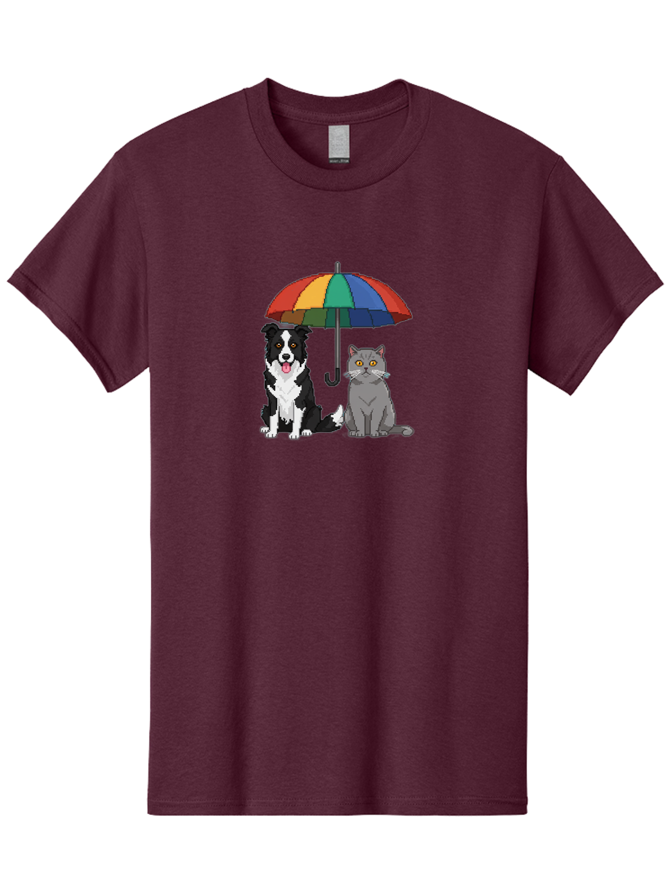 Cat-And-Dog-Under-Umbrella-3 Men'S Graphic Tee, 100% Cotton, Comfortable Casual Summer Wear, Machine Washable, Vintage Camera, Old Camera, Antique Camera, Black Camera, Classic Photography, Photography Equipment, Nostalgic Device, Film Camera, Baf717