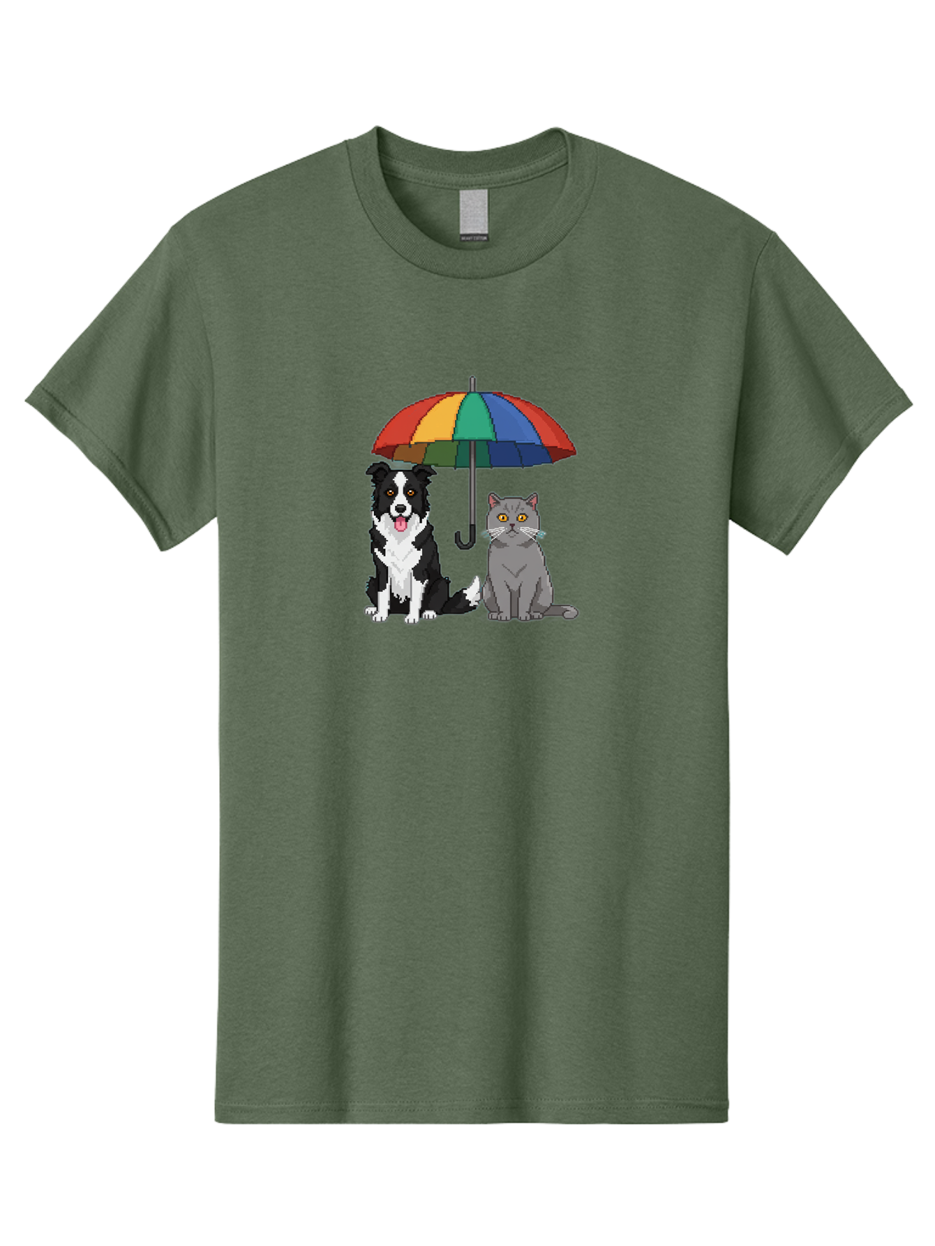 Cat-And-Dog-Under-Umbrella-3 Men'S Graphic Tee, 100% Cotton, Comfortable Casual Summer Wear, Machine Washable, Vintage Camera, Old Camera, Antique Camera, Black Camera, Classic Photography, Photography Equipment, Nostalgic Device, Film Camera, Baf717